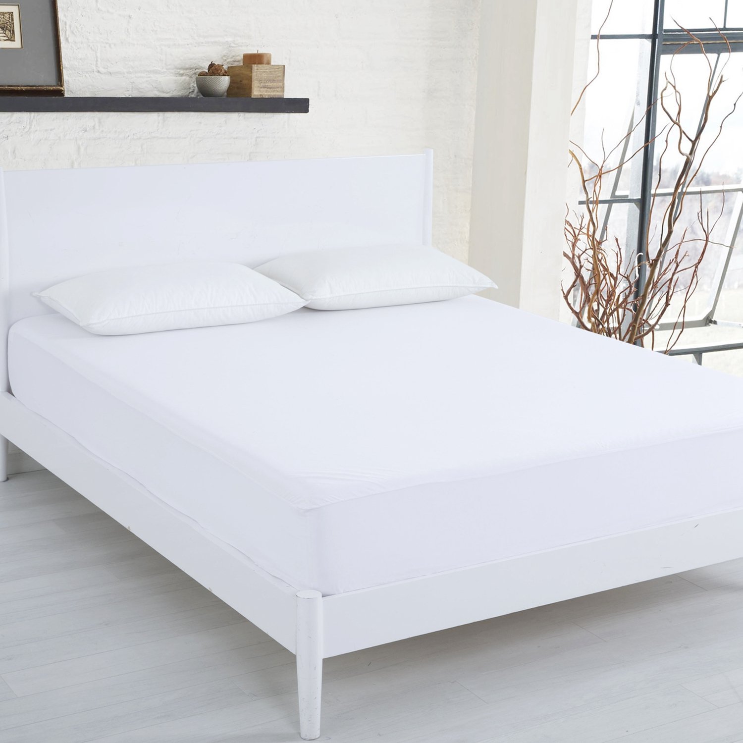 Dreamaker Bamboo/Cotton Waterproof Mattress Protector Breathable & Hypoallergenic Fitted Sheet Mattress Topper Cover (King (150x200cm))