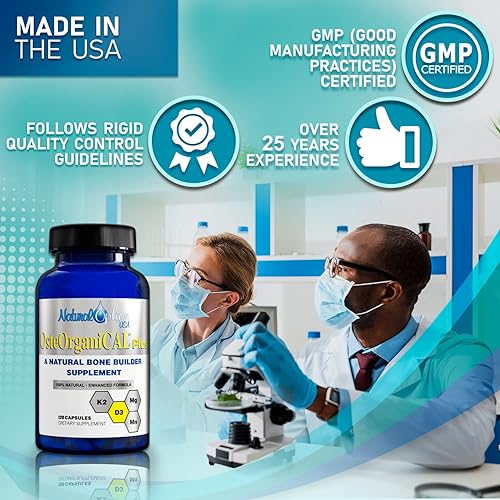 Miniatura 8 de Osteorganical Plus - Base vegetal orgánica de suplemento de calcio con vitamina D3, k2, glicinato de magnesio y manganeso (360 unidades) Paquete de