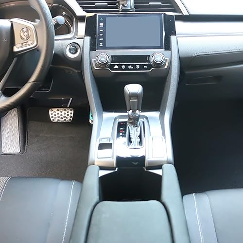 Miniatura 4 de IKON MOTORSPORTS Tapete de suelo compatible con Honda Civic 2016-2021, tapetes de piso de ajuste de fábrica, alfombra delantera y trasera, color