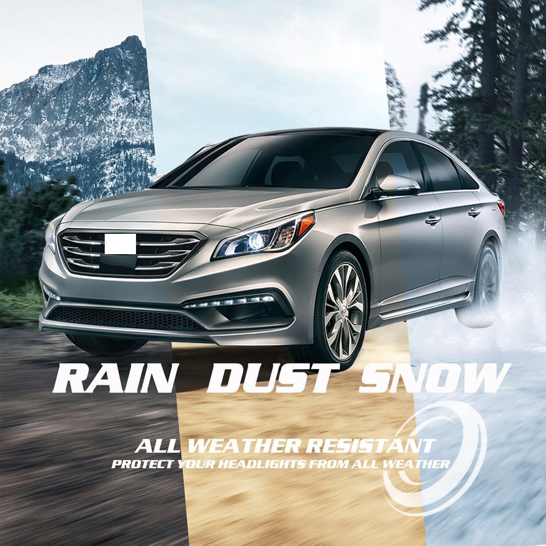 2015 2016 2017 Sonata Headlights,Headlight Assembly Fit for 2015-2017 Hyundai Sonata Chrome Housing Halogen Headlamp Replacement Driver Passenger Side(Not Fit Hybird Models)