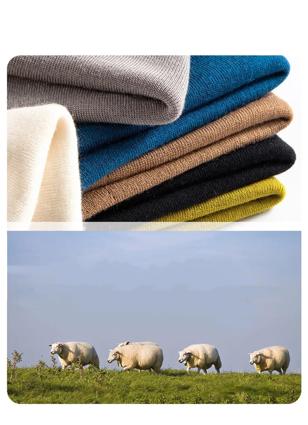 Maglione da donna in lana a collo alto Basic Slim Autunno Inverno Comodi Maglioni Ginger Blue