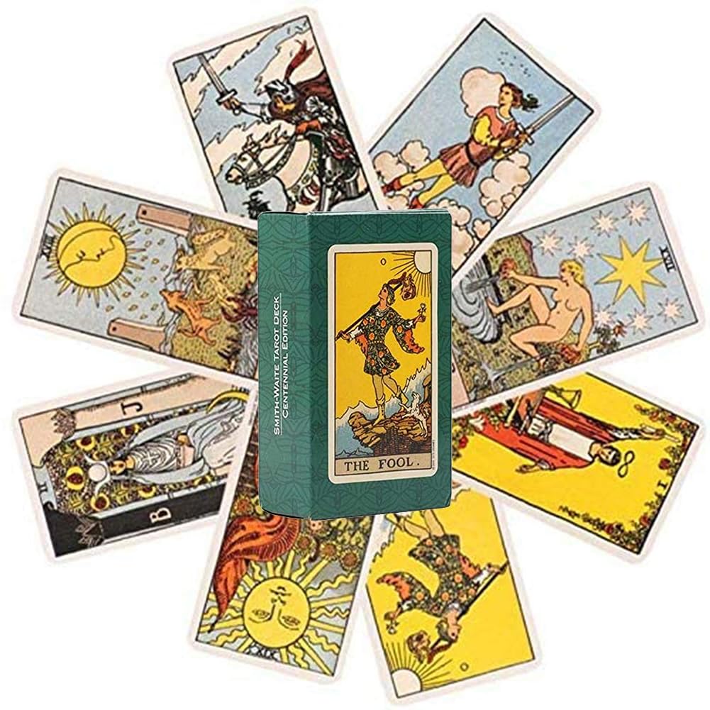 TMRBBesty Tarocchi Adatti Ai Principianti, Classici, con Guida,Mazzo di Tarocchi, Carte Divinazione Tradizionali Tavolo, per Gioco Festa E Festival