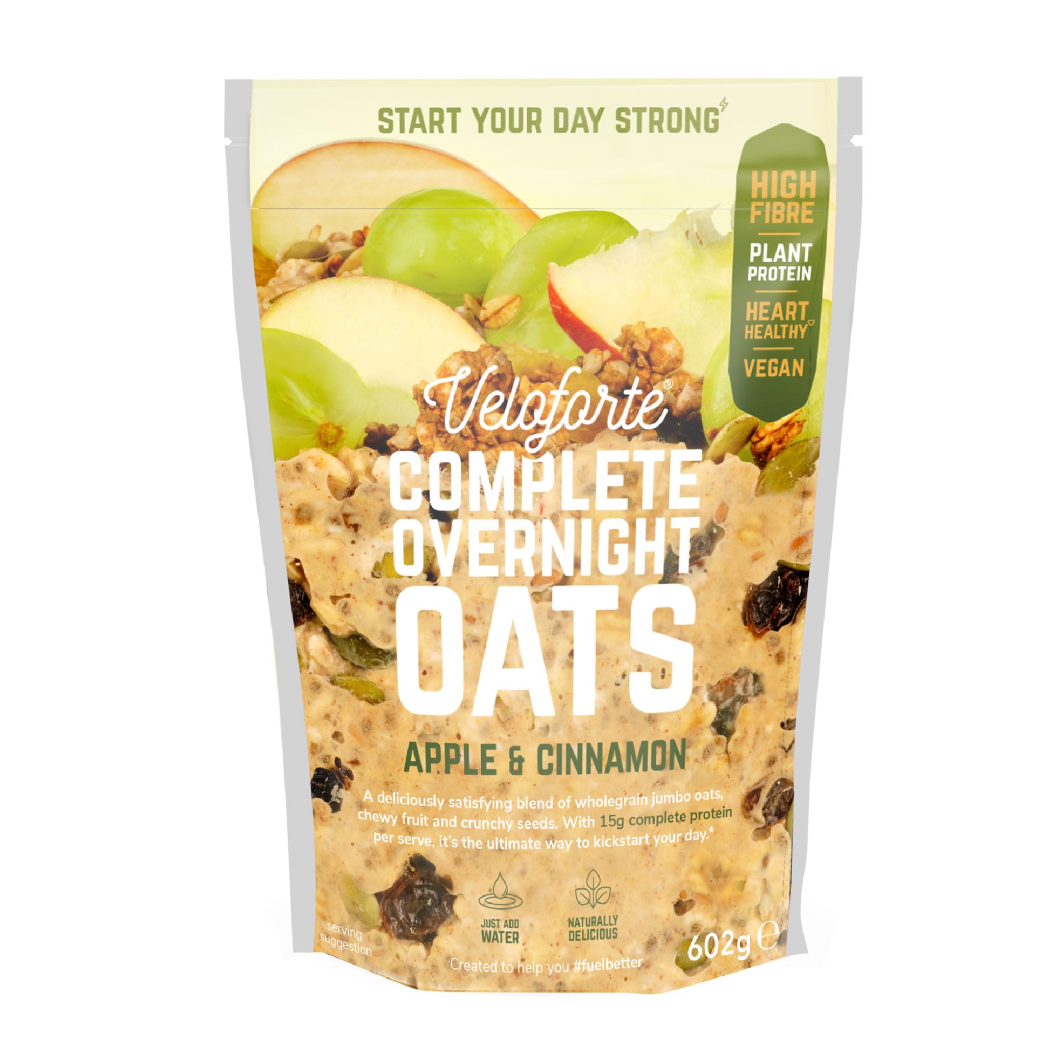Veloforte High Protein Overnight Oats | Apple & Cinnamon | 602g