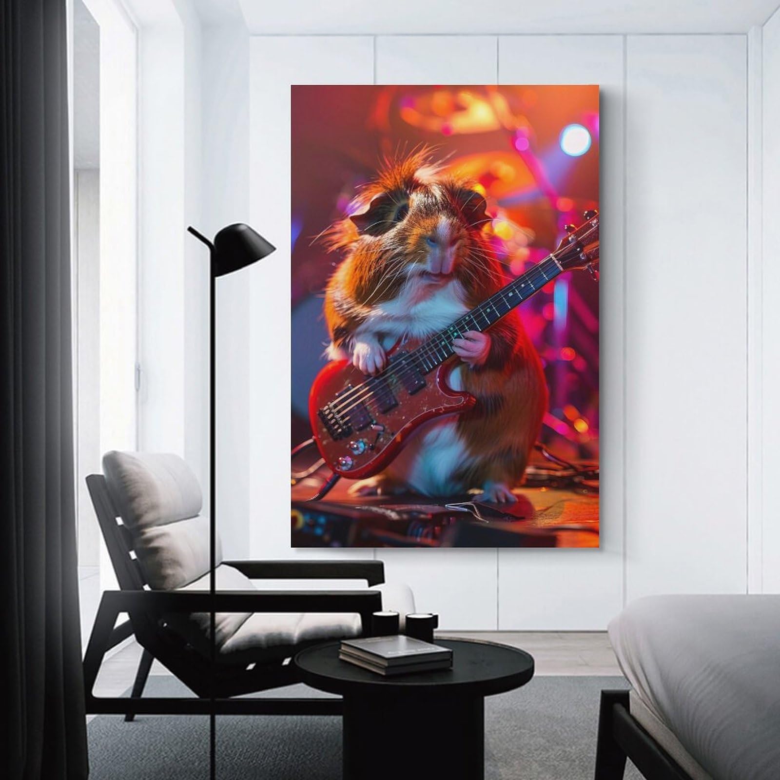 Junmoney Wall Decor Canvas Print Guinea Pig Rock, 20x30inch(50x75cm), for Front Hall, Corridor Or Welcome Spaces, A Neat Decor Update for Hallways