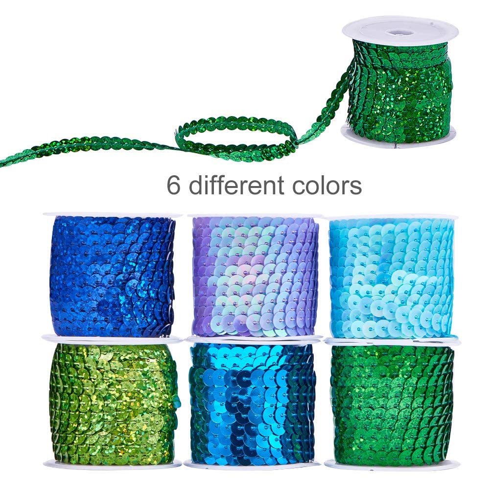 PH PandaHall 6mm Flat Sequin Strip Trim - 100 Yards Sparkly White Paillette String For Crafts - View #10