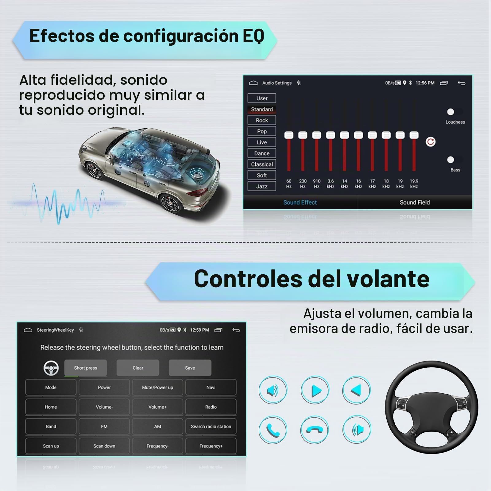 Hikity 2+64GB Android 15 Radio Coche para Peugeot 308 408 2007-2015 CarPlay Android Auto Inalámbrico Bluetooth Manos Libres Auto Radio con 9" Pantalla Táctil WiFi GPS