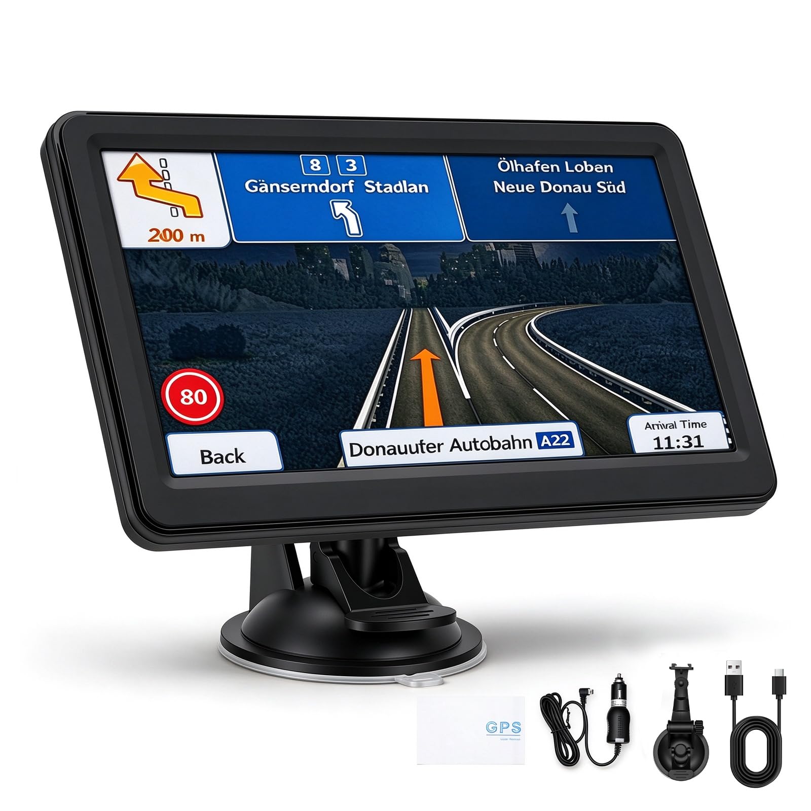 7 Zoll Navigationsgeräte für Auto LKW Navi, Lebenslange Karten