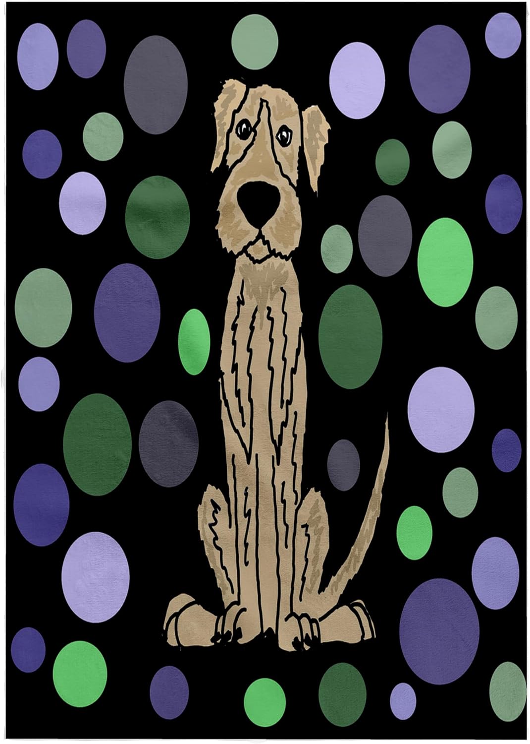 3dRose Funny Cute Irish Wolfhound Dog Circle Pattern Abstract Art 22x30 Bath Hand Pool Towel