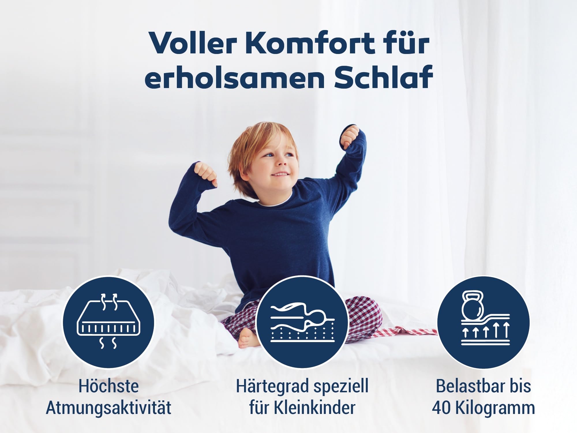 BettenABC - Matratze für Babys & Kleinkinder - 60x120 cm - Spezieller Härtegrad & Oeko-TEX-Zertifiziert - Optimale Hygiene Dank abnehmbarem & waschbarem Polyester-Bezug - Lieferung per Paket