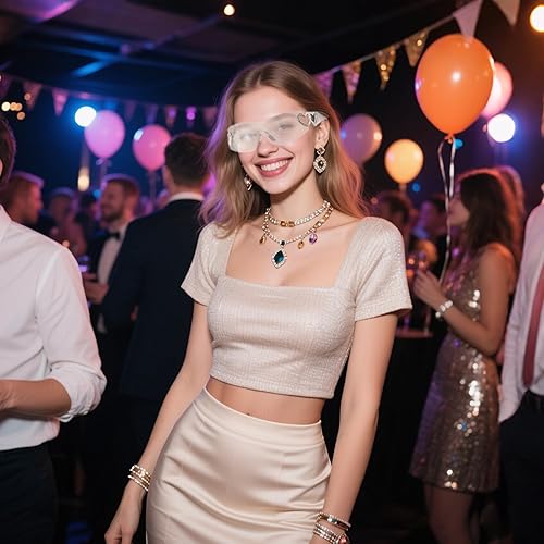 Miniatura 2 de Y2K - Gafas de sol envolventes sin montura con escudo de moda de corazón plateado de los años 2000, lentes de sol sin marco para mujeres y hombres