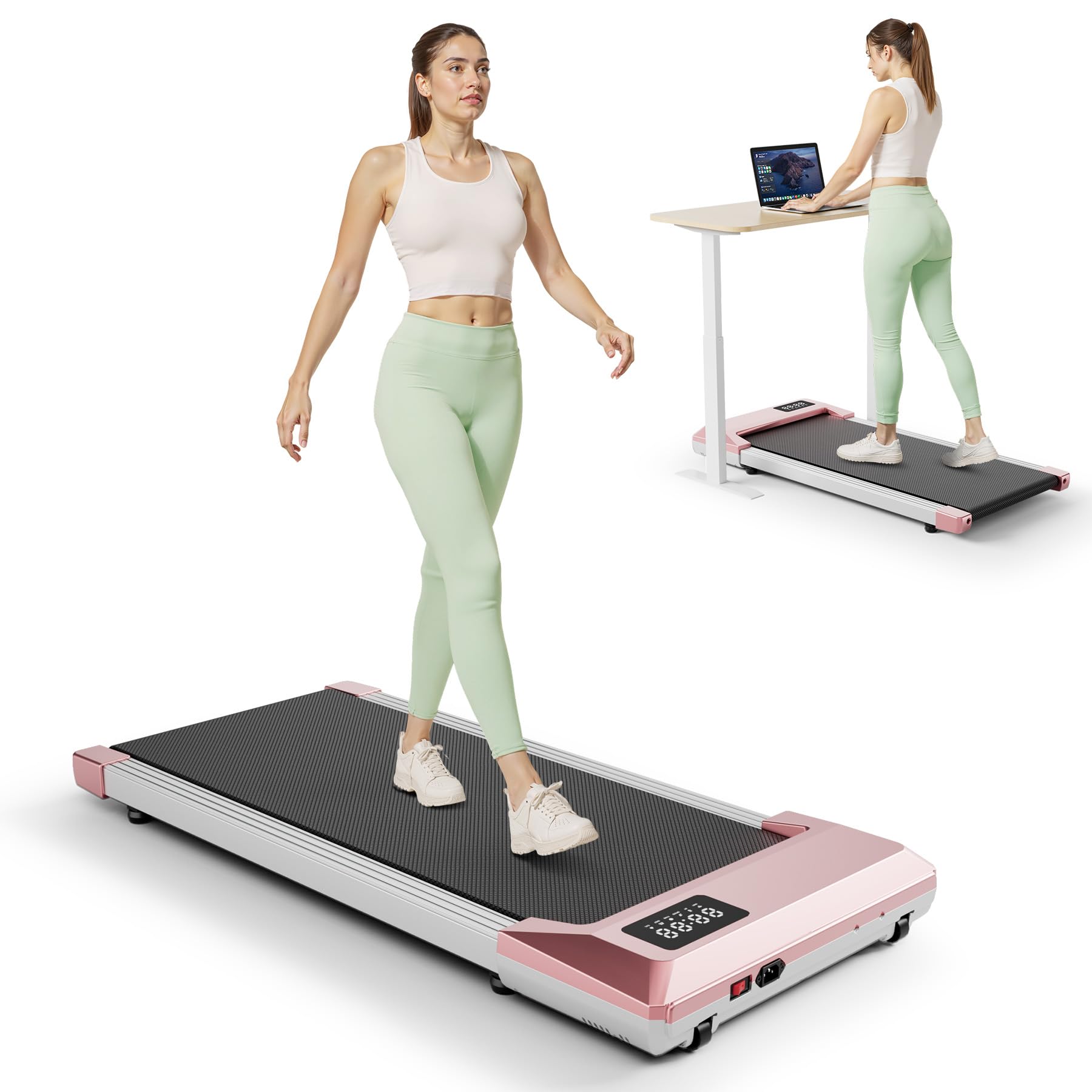 Copant Tapis roulant, tapis roulant con LCD Scarn, pedana da 2,5/3.0 HP con APP e controllo remoto, carico massimo Max 136 kg,con corsi di allenamento e corse, 1-6/12km/h per casa o ufficio