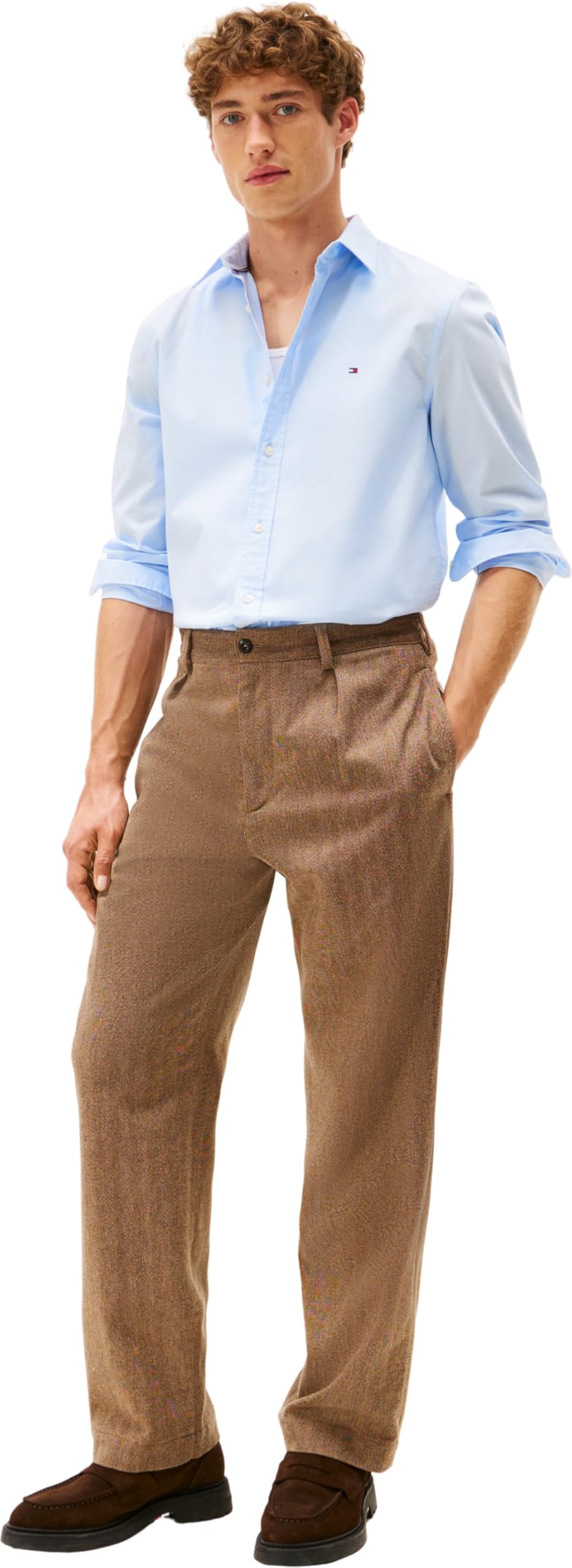 Tommy Hilfiger Herren Hemd Flex Poplin Kent Collar Businesshemd