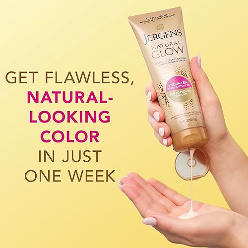 Miniatura 5 de Jergens Natural Glow - Loción corporal autobronceadora, para tono de piel claro a medio, hidratante diario con aceite de coco, vitamina E y