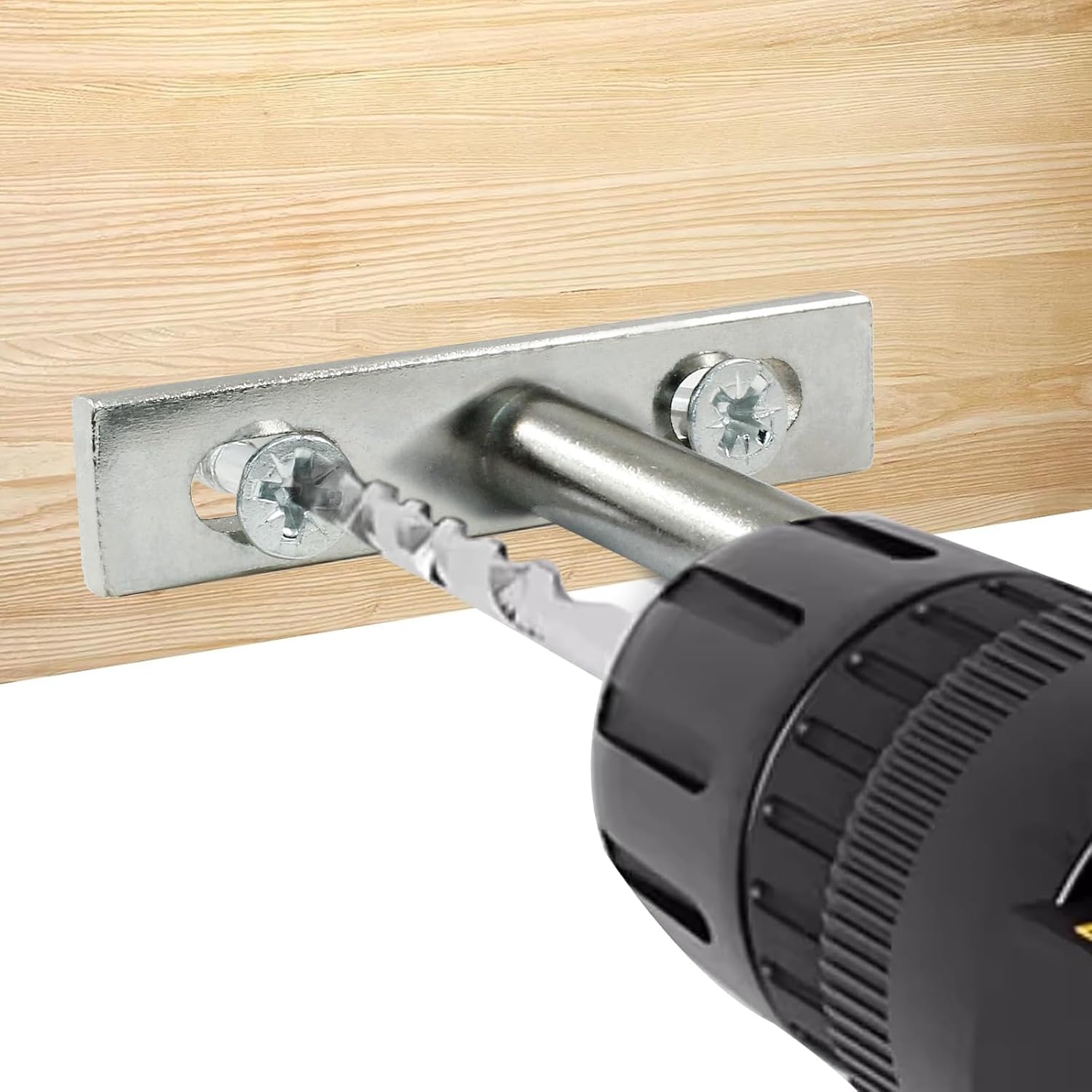 4 Pcs Hidden Floating Shelf Brackets, 3 Inch, Silver, Steel, Wall Mount, Screws and Wall Plugs Included