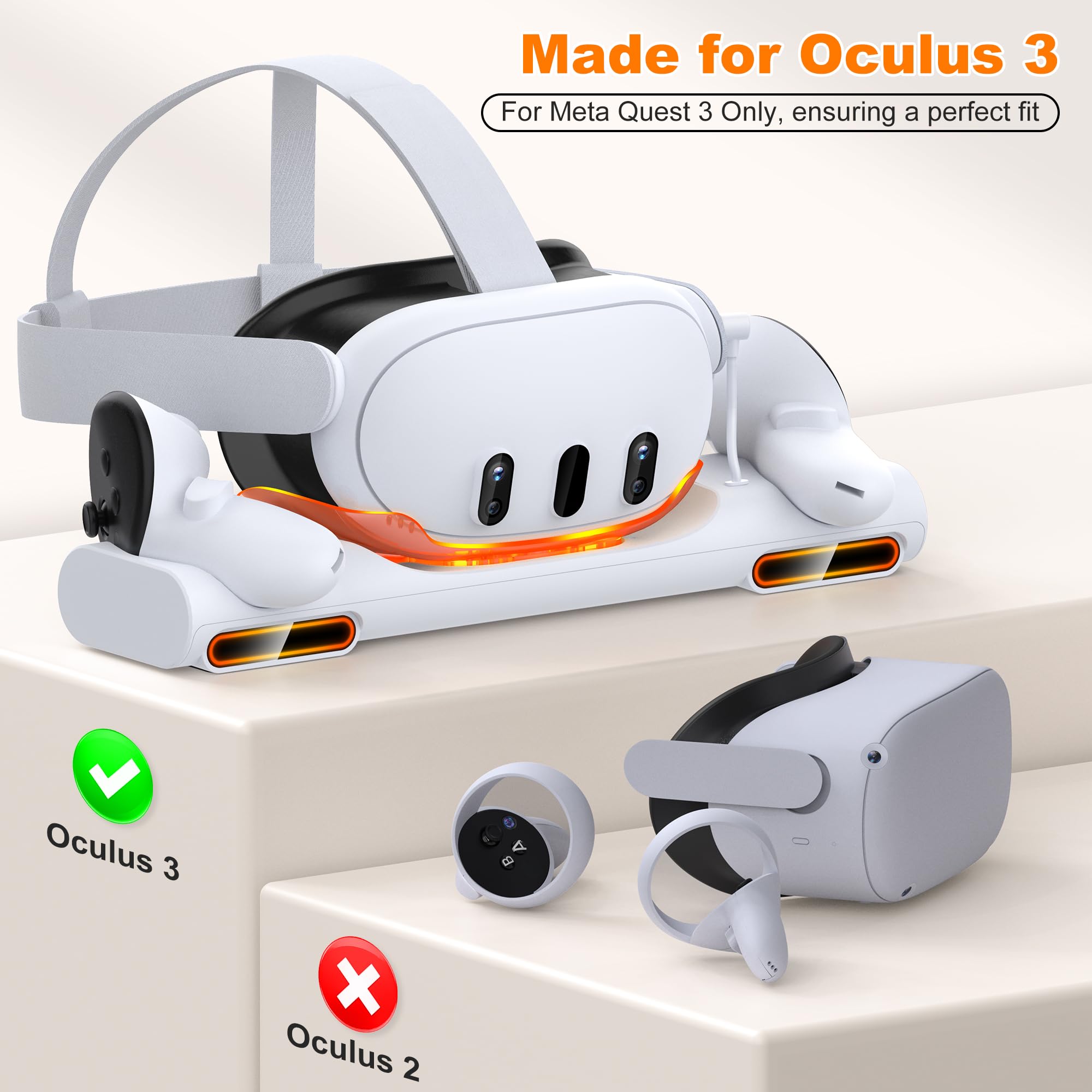 Amazon.co.jp: Meta Oculus Quest 3用高速VR充電ドック:Oculus 3