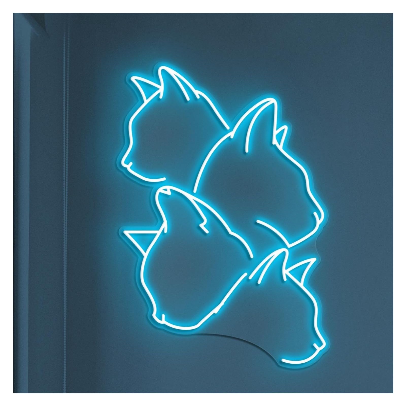 RONGCH Hanging Art Neon Signs Cute Cats Neon Sign, Suitable for Pet Shop Kids Room Decor with Brightness Adjustable 58cm(D)
