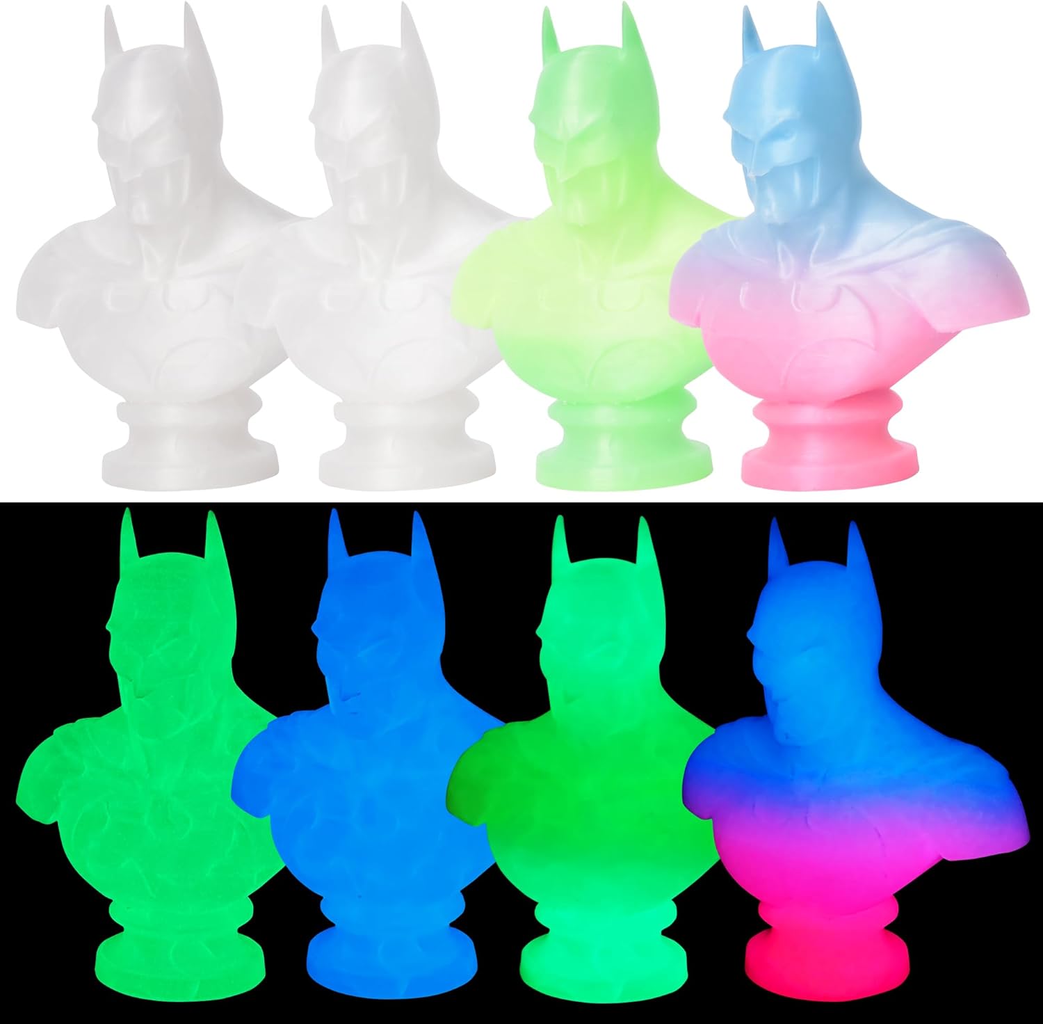 RAMBERY Glow in The Dark 3D Printer Filament Bundle Multicolour Blue Red Yellow Green PLA Filament 1.75mm Luminous 3D Printing Filament, 1.75mm 200gX 4 Spools (1.76 lbs)