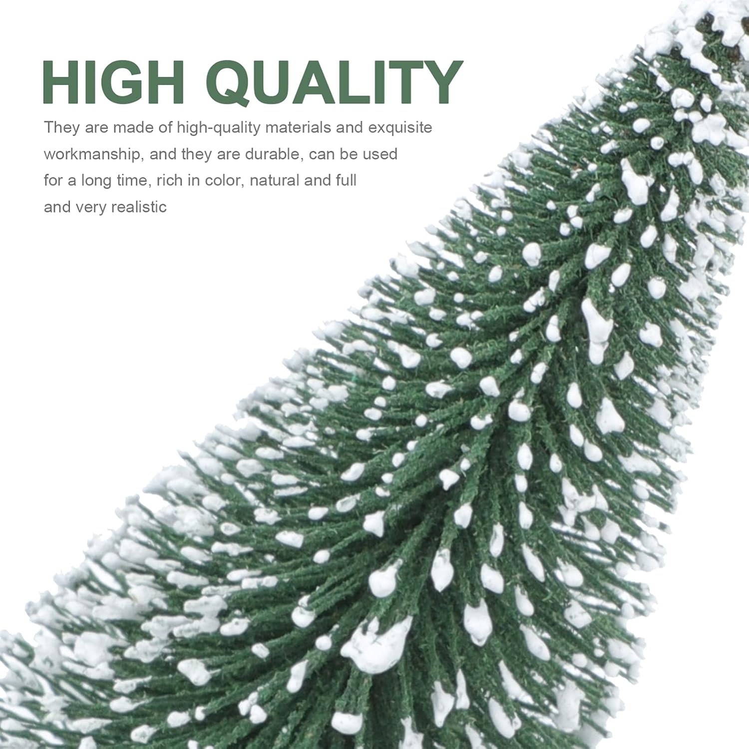 VALICLUD 15pcs Mini Christmas Tree Pine Tree DIY Xmas Bottle Brush Miniature 10cm Sisal Snow Artificial Wooden Christmas with Wooden Base Micro Landscape Ornaments - Image 9