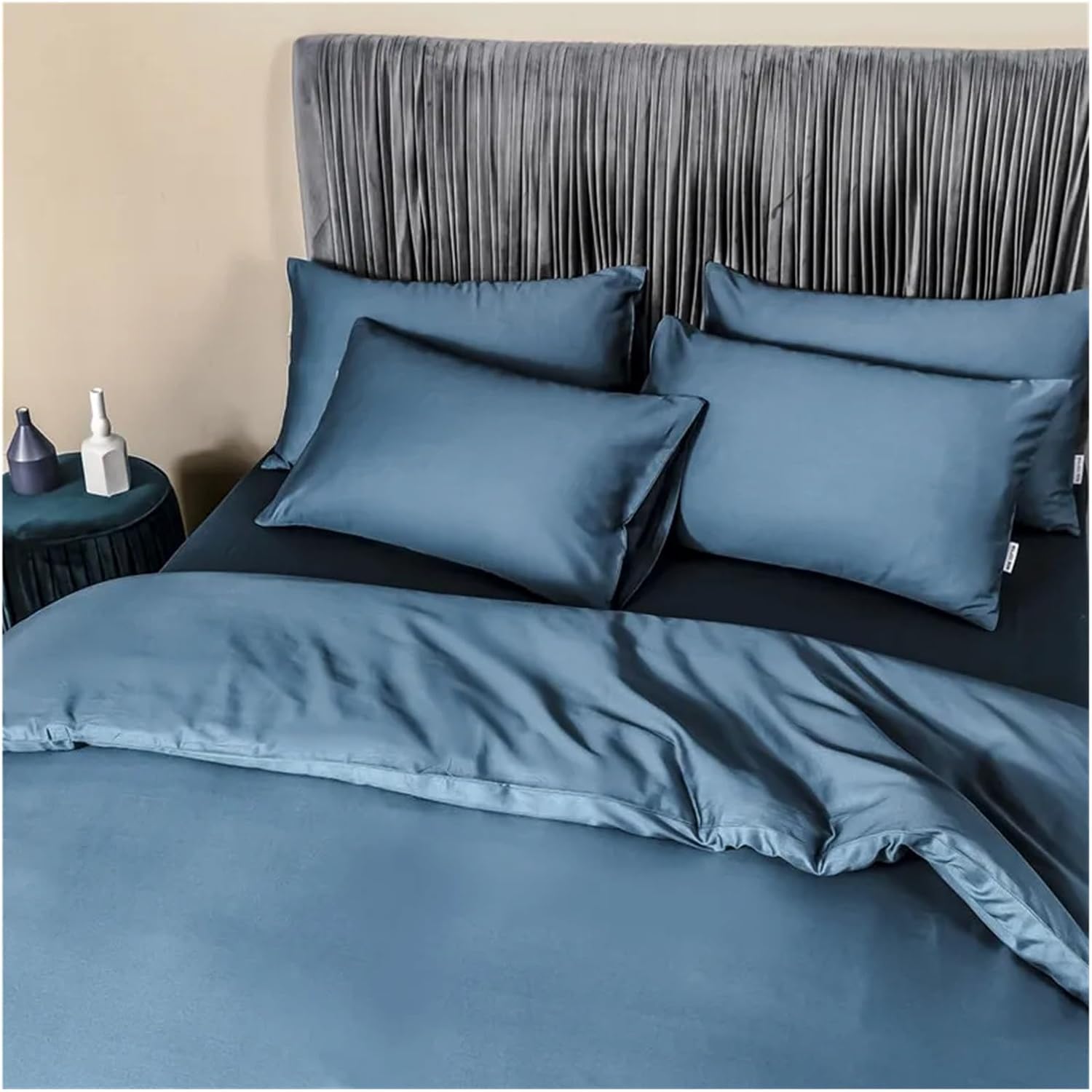 Bed, Egyptian Cotton Bedding Set Ultra Soft Duvet Cover Set High End Comforter Quilt Cover Bed Sheet Pillowcase Solid Color Bed Linen