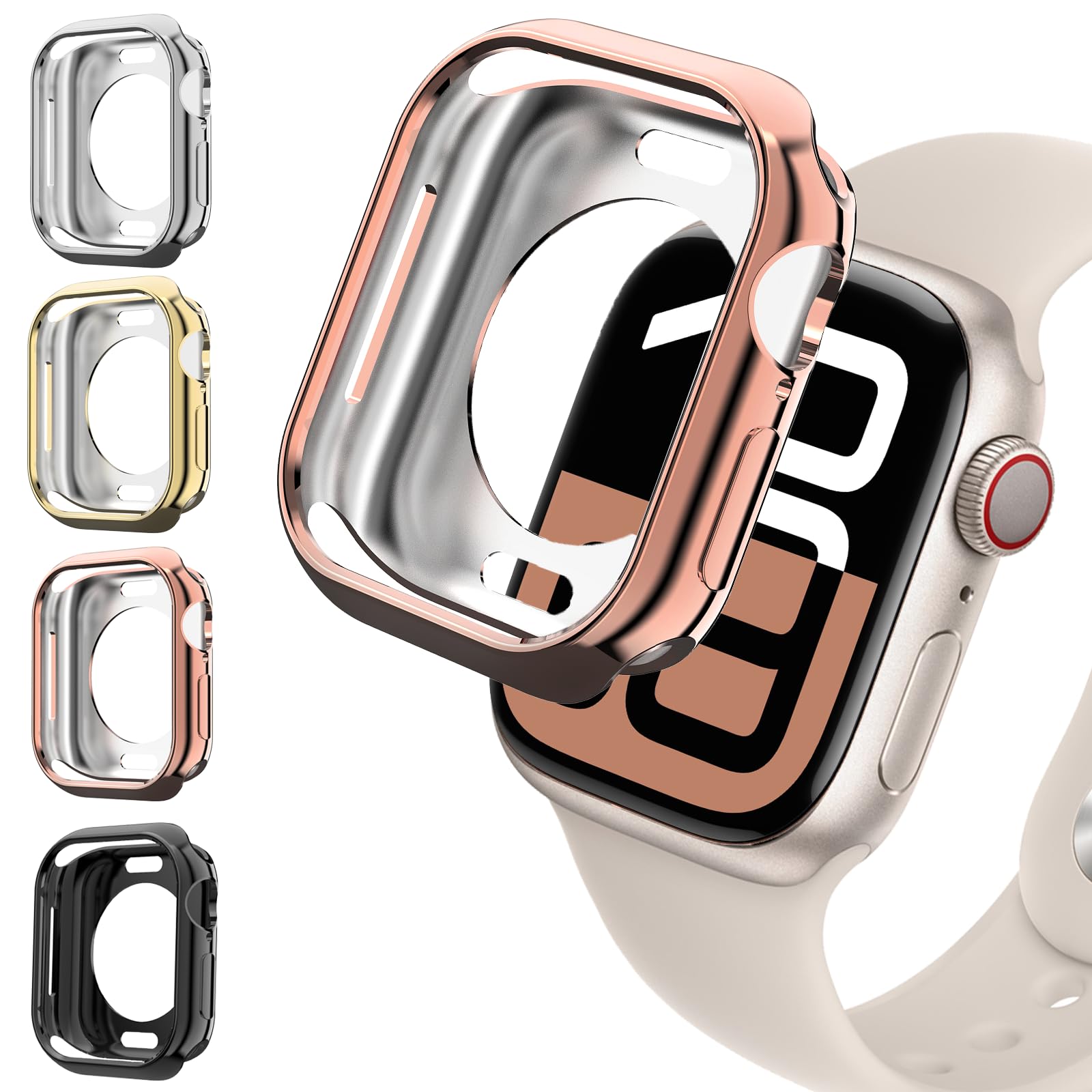 Apple Watch Case 42mm/46mm 40mm/44mm 41mm/45mm Series 10/9/8/7/6/5/4 SE/2 Ultra Thin Protective Bumper Face Cover for iWatch