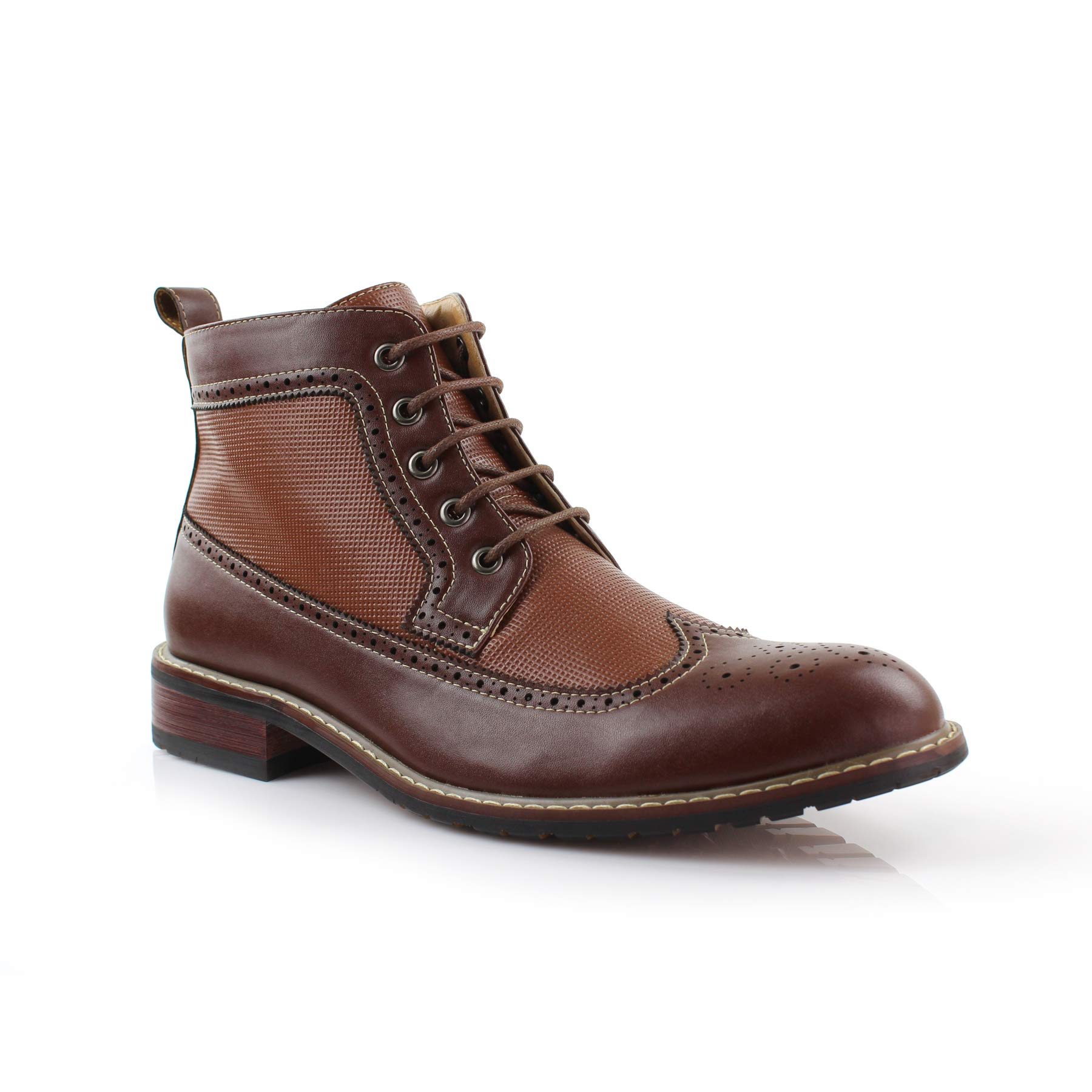 Ferro Aldo Gideon MFA806087 Men's Wing-Tip Plaid Dress Boots