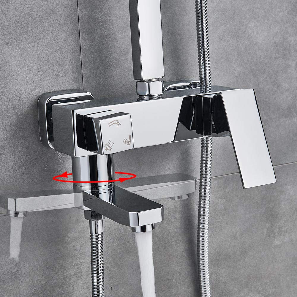 MOCHAMIK 10-calowa deszczownica bateria wannowa WallMounteTub Mixer HandhelSprayer armatura łazienkowa do kąpieli pod prysznicem