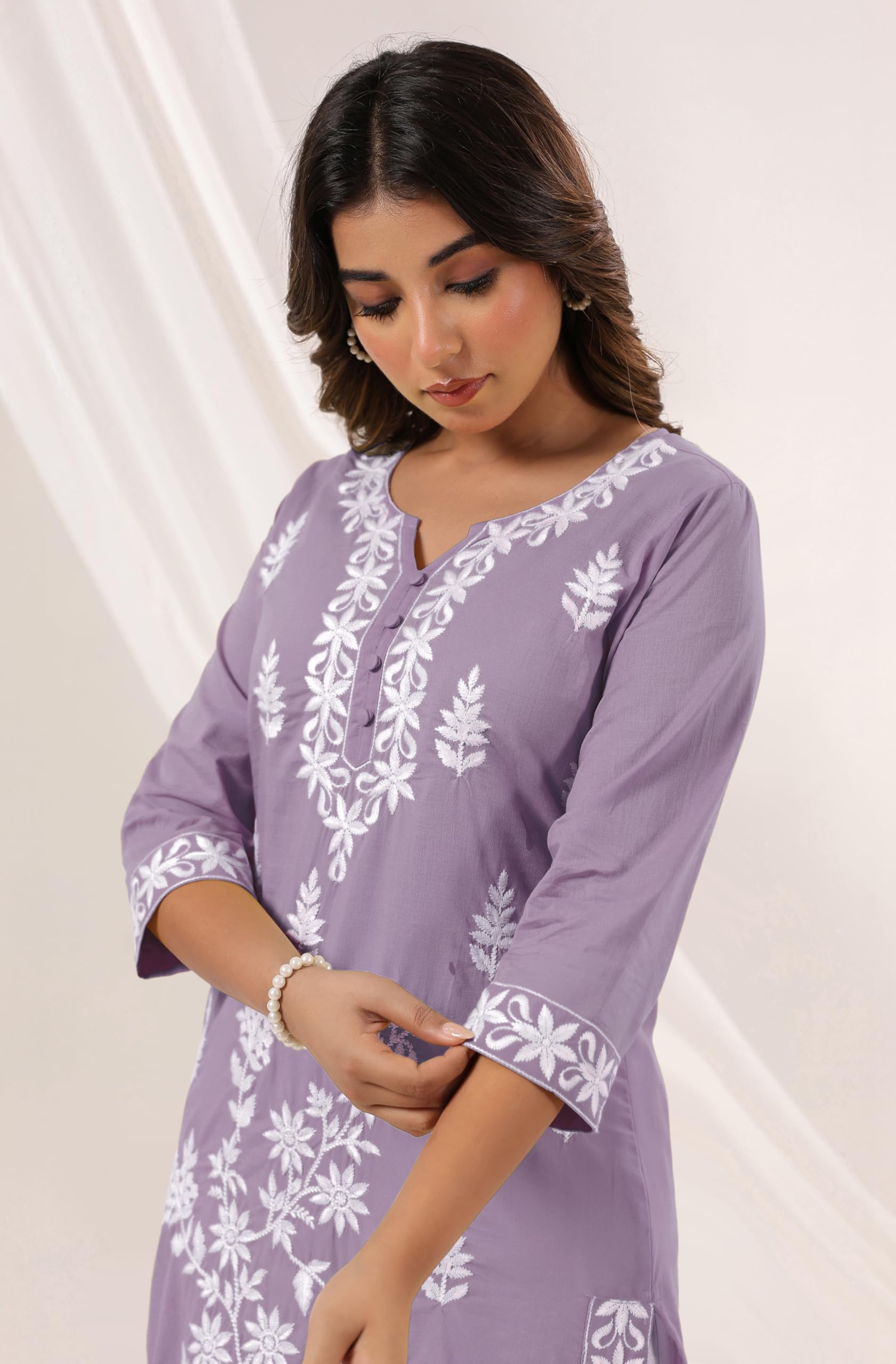 Janasya Women's Pure Cotton Embroidered Straight Kurta product image 6