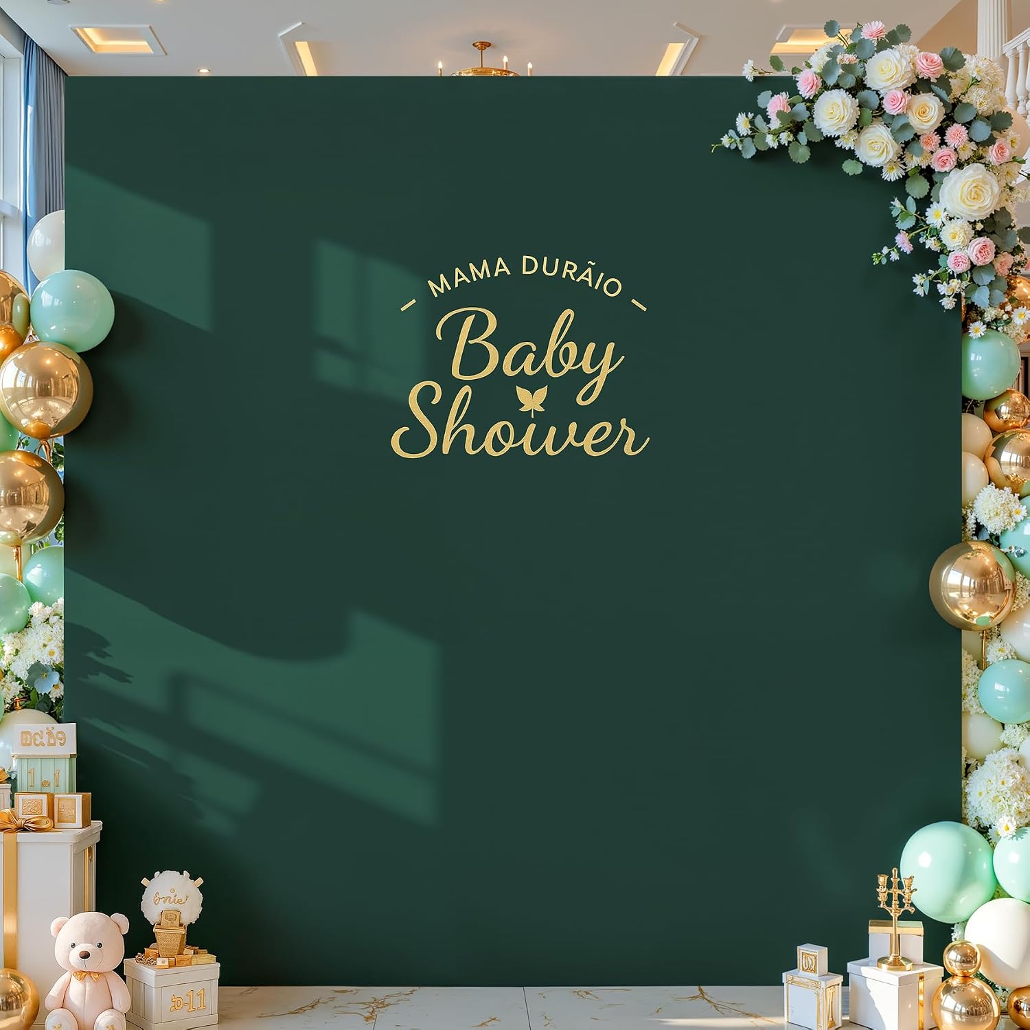 Condition photo showing As Is for square backdrop arch cover hunter green 6.6ft x 6.6ft square arch backdrop covers stretchy spandex fitted square backdrop cover for birthday party wedding ceremony banquet decoration hunter green 6.6 x 6.6ft
