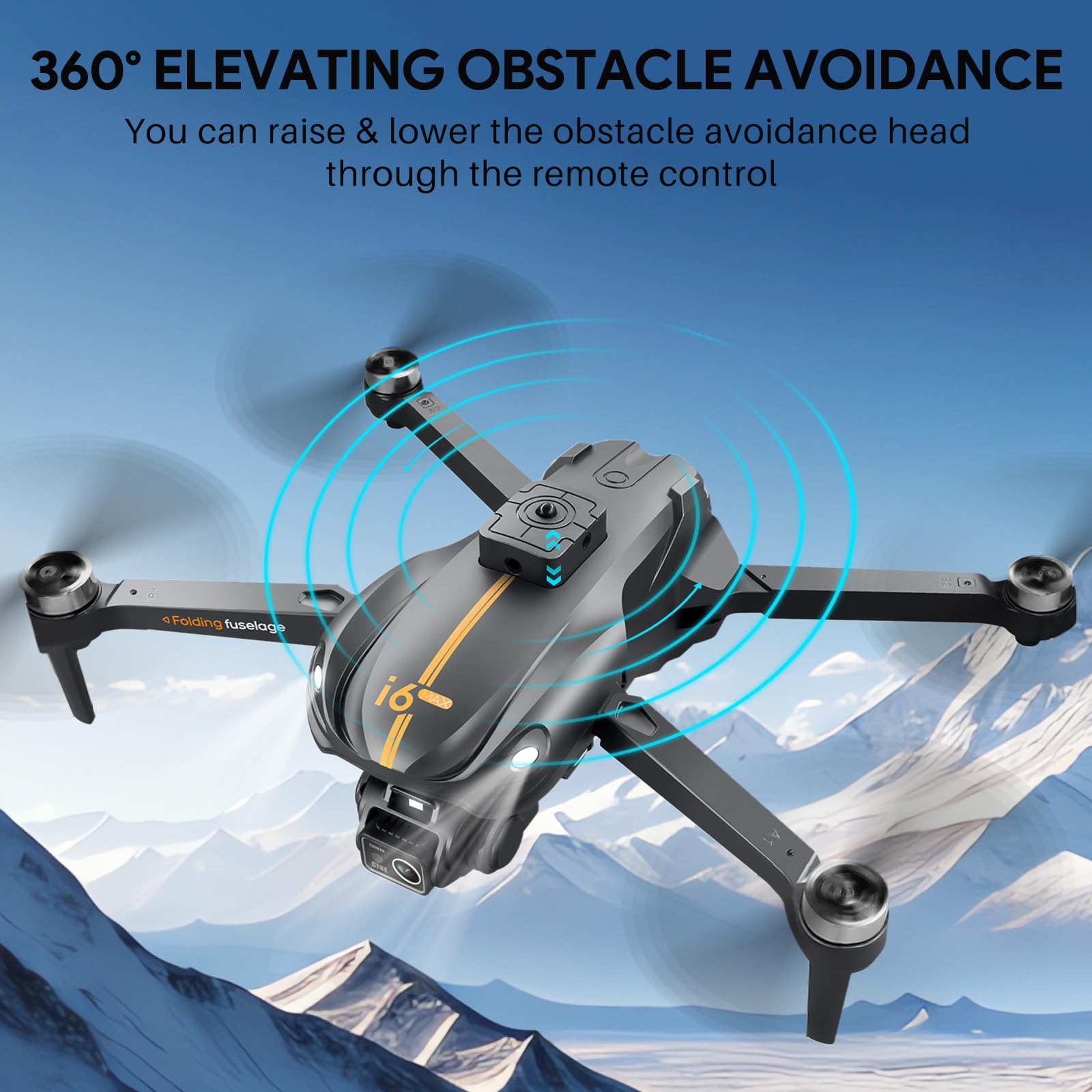 Mingfuxin Drone Con Telecamera Per Principianti, 5G Wifi FPV Droni Pieghevoli RC Quadcopter Con Evitamento Ostacoli, Motore Brushless, Avvio/Spegnimento Con Un Tasto, Capovolgimenti A 360°