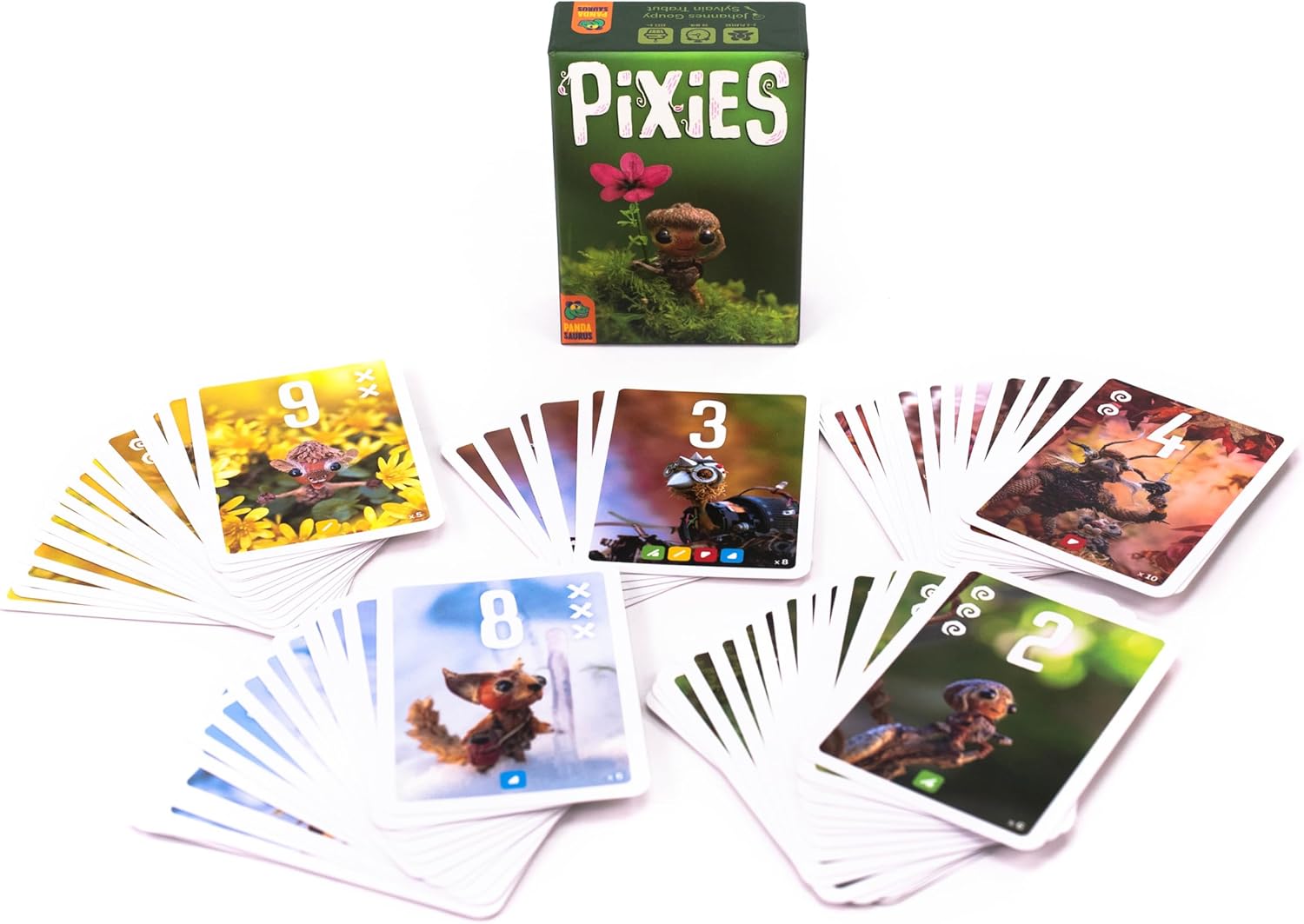 Pixies Card Game - Colorful Card Drafting Strategy Game, Quick & Fun Family Game for Kids & Adults, Ages 8+, 2-5 Players, 30 Minute Playtime, Made by Pandasaurus Games