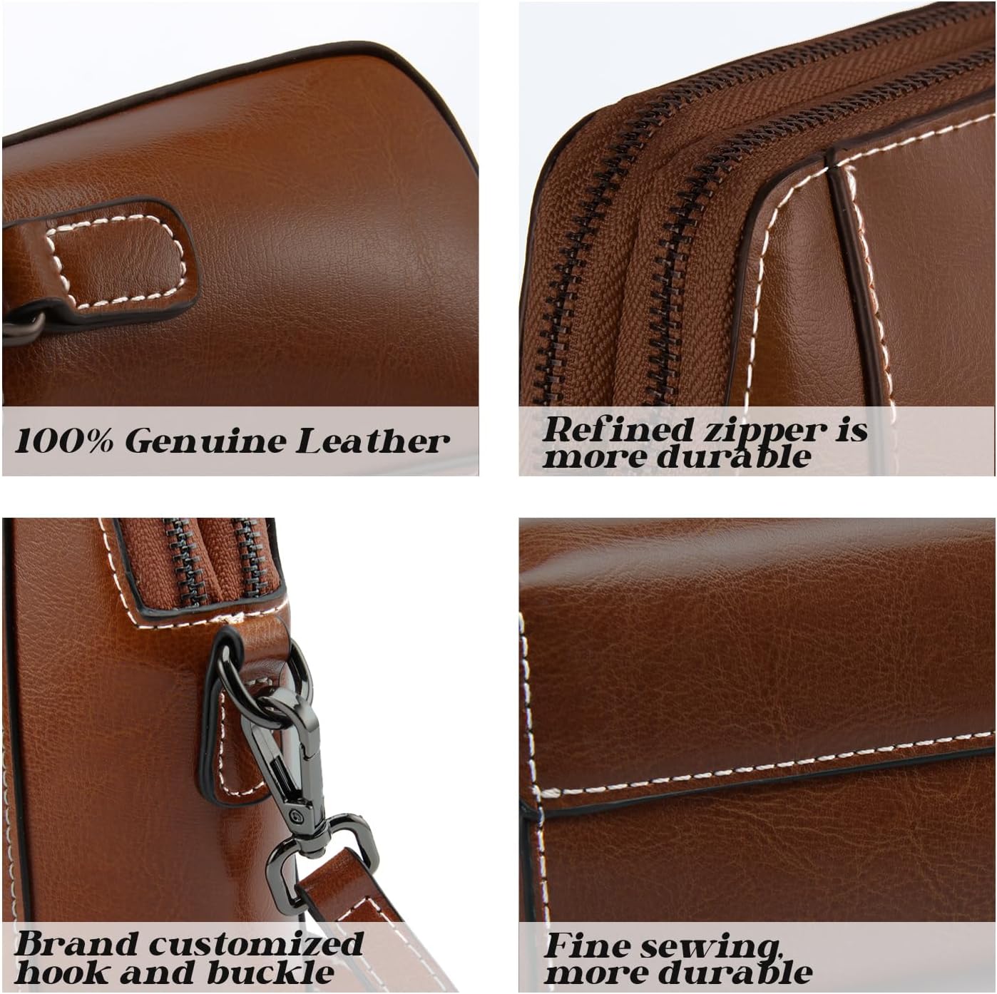 Designer Leather Small Crossbody Bags Purses for Women Cell Phone Bag Soft Women's Shoulder Handbags Gifts for Women (Coffee)