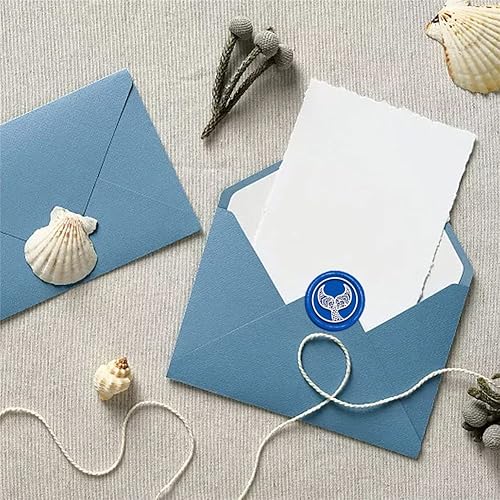 Miniatura 4 de CRASPIRE Sello de cera de cola de sirena, diseño de mandala, diseño de animales de 1.181 in, cabeza de sello de latón extraíble vintage con mango de