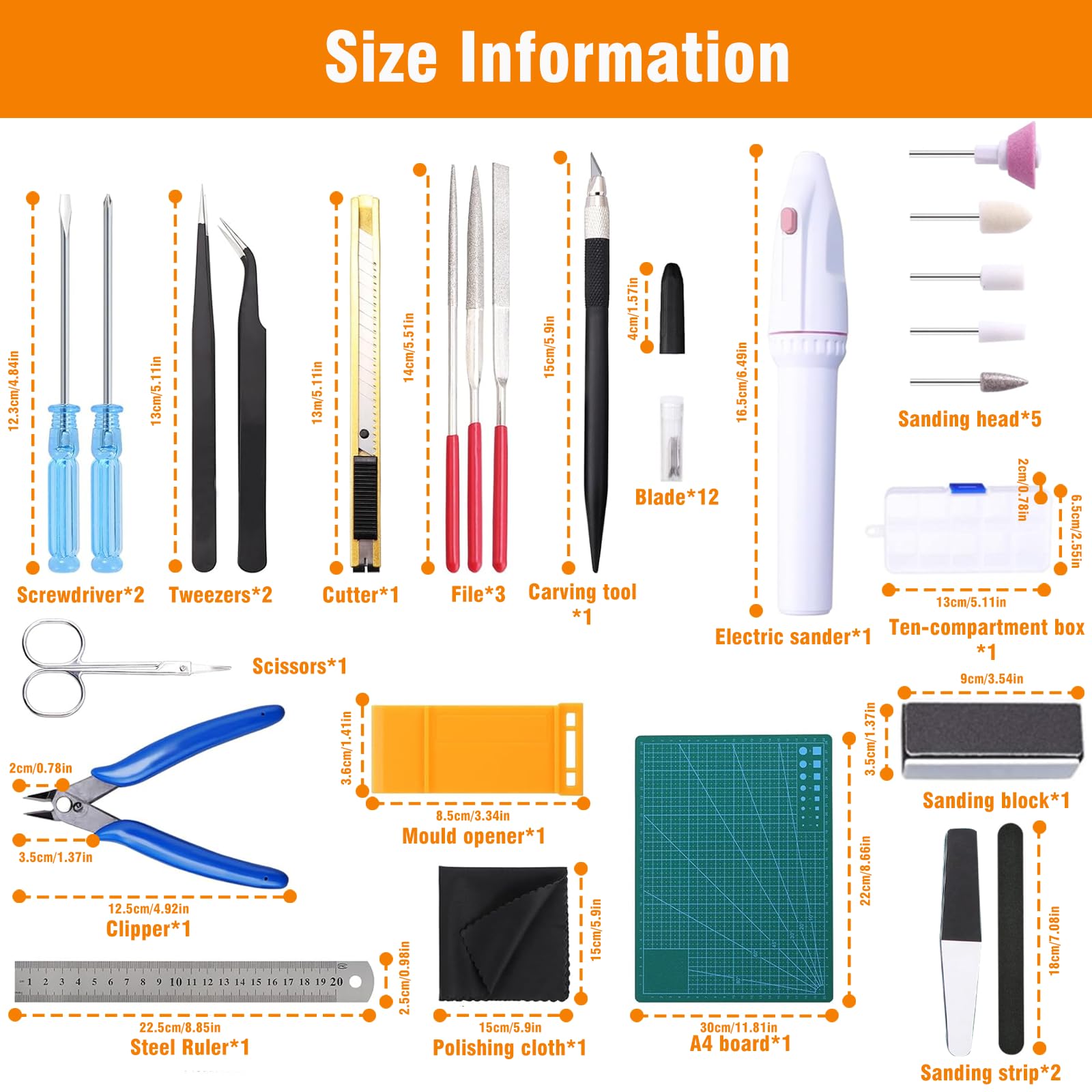 26PCS di Strumenti Modello Gundam Kit, Gundam Model Tools Kit,Utilizzato Per La Fabbricazione Del Modello Dell'Automobile Gundam, Manutenzione e Toolkit Fisso Di Costruzione Dell'Hobby