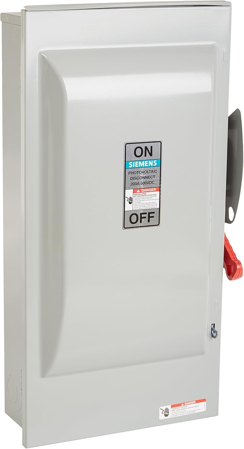 Siemens HF364RPV 200 Amp 3 Pole 600V DC PV Fused Heavy Duty Type 3R Switch