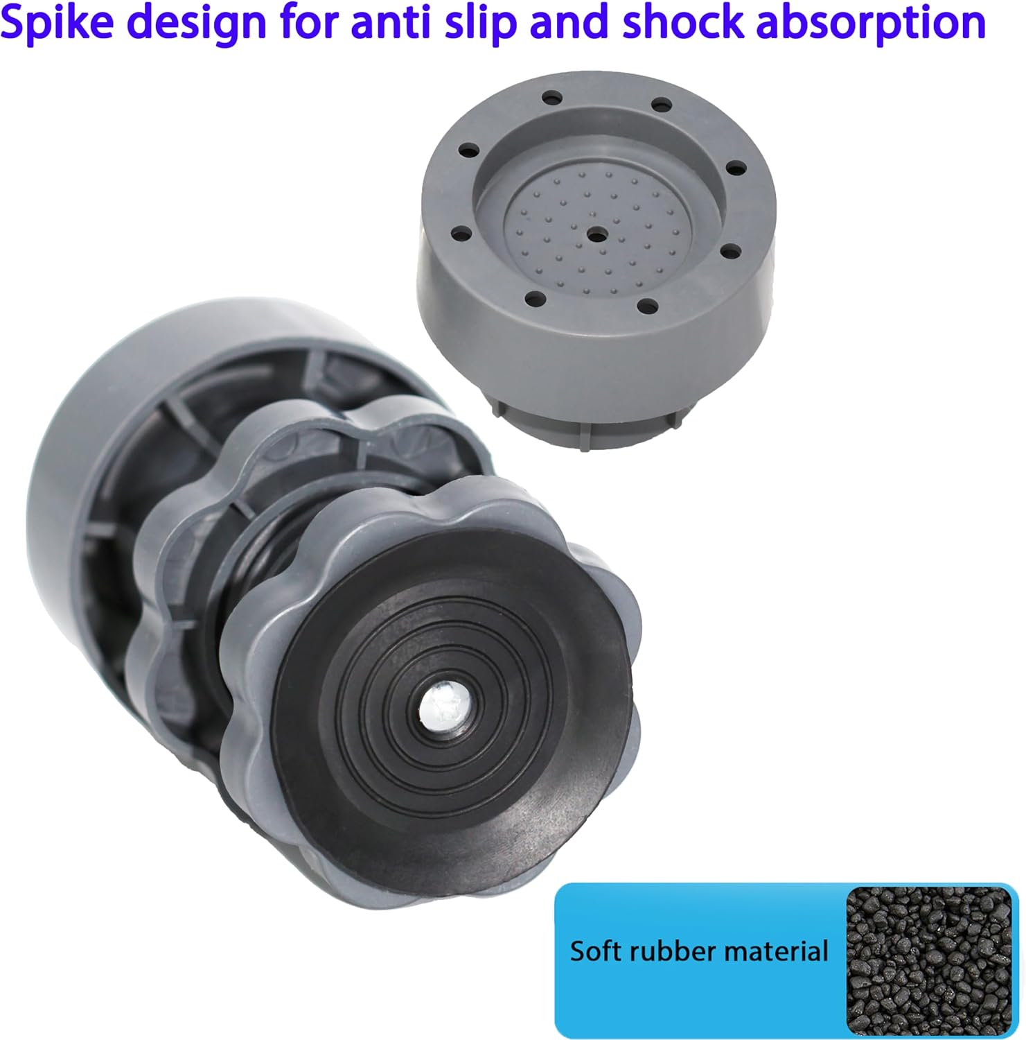 8 Pcs Anti Vibration Pads for Washing Machine Support, Anti-slip Washer Dryer Shock and Noise Cancelling Pads, Adjustable Washing Machine Foot Pads Antivibration Stabilizer
