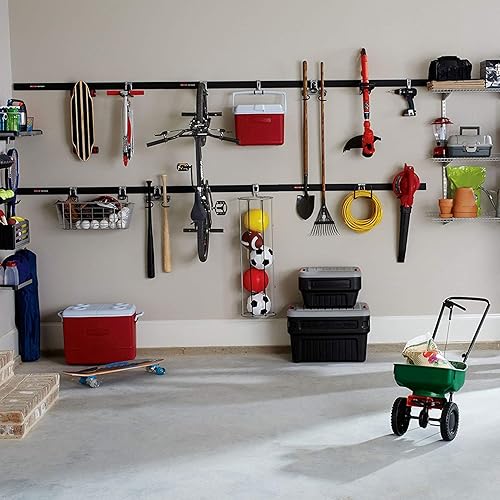 Miniatura 8 de Rubbermaid FastTrack - Soporte universal de alta resistencia para almacenamiento de bicicletas, gancho vertical para colgar en la pared, para