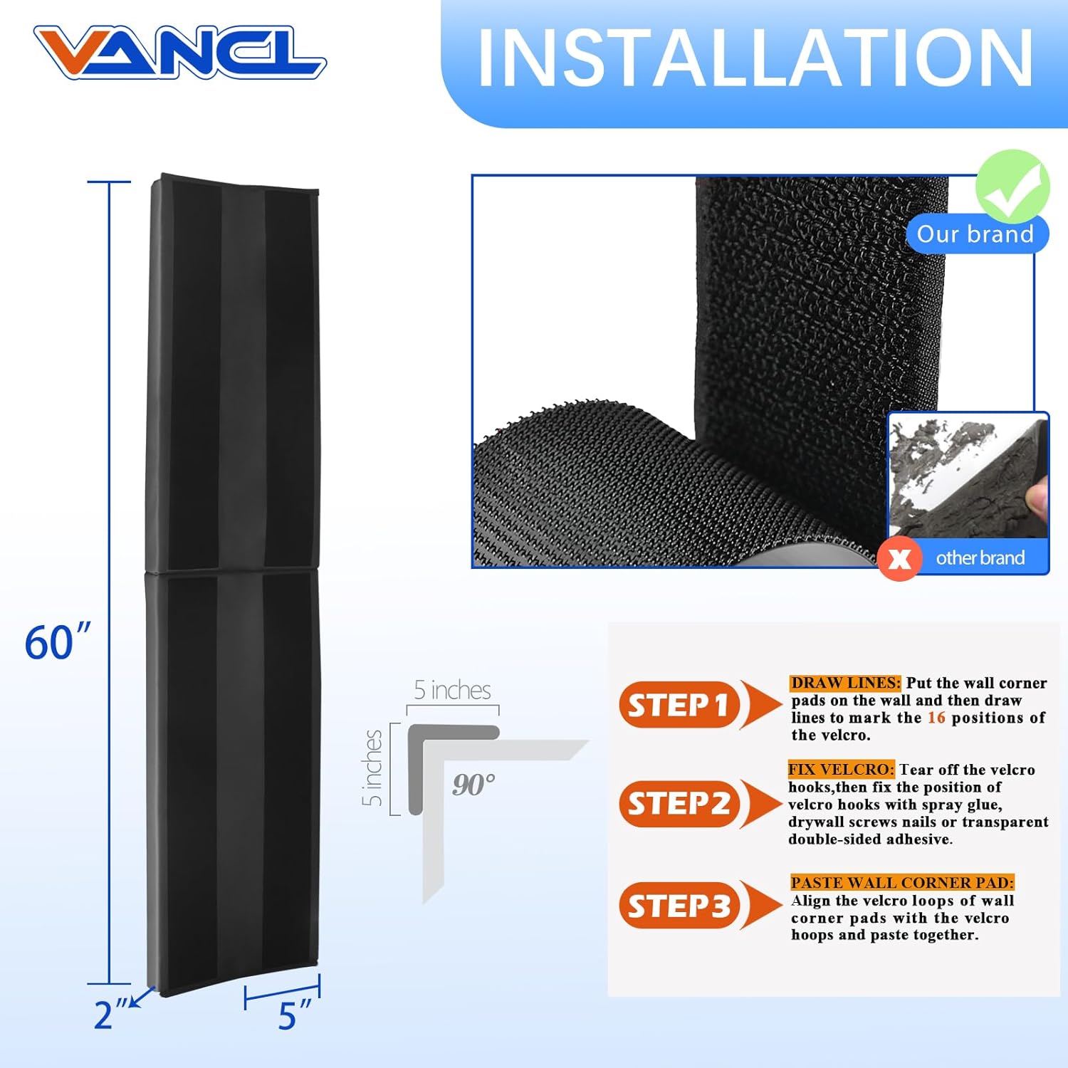 Heavy Duty Corner Edge Protector - Waterproof Durable 2 Sides Wall Corner Pads for Safety