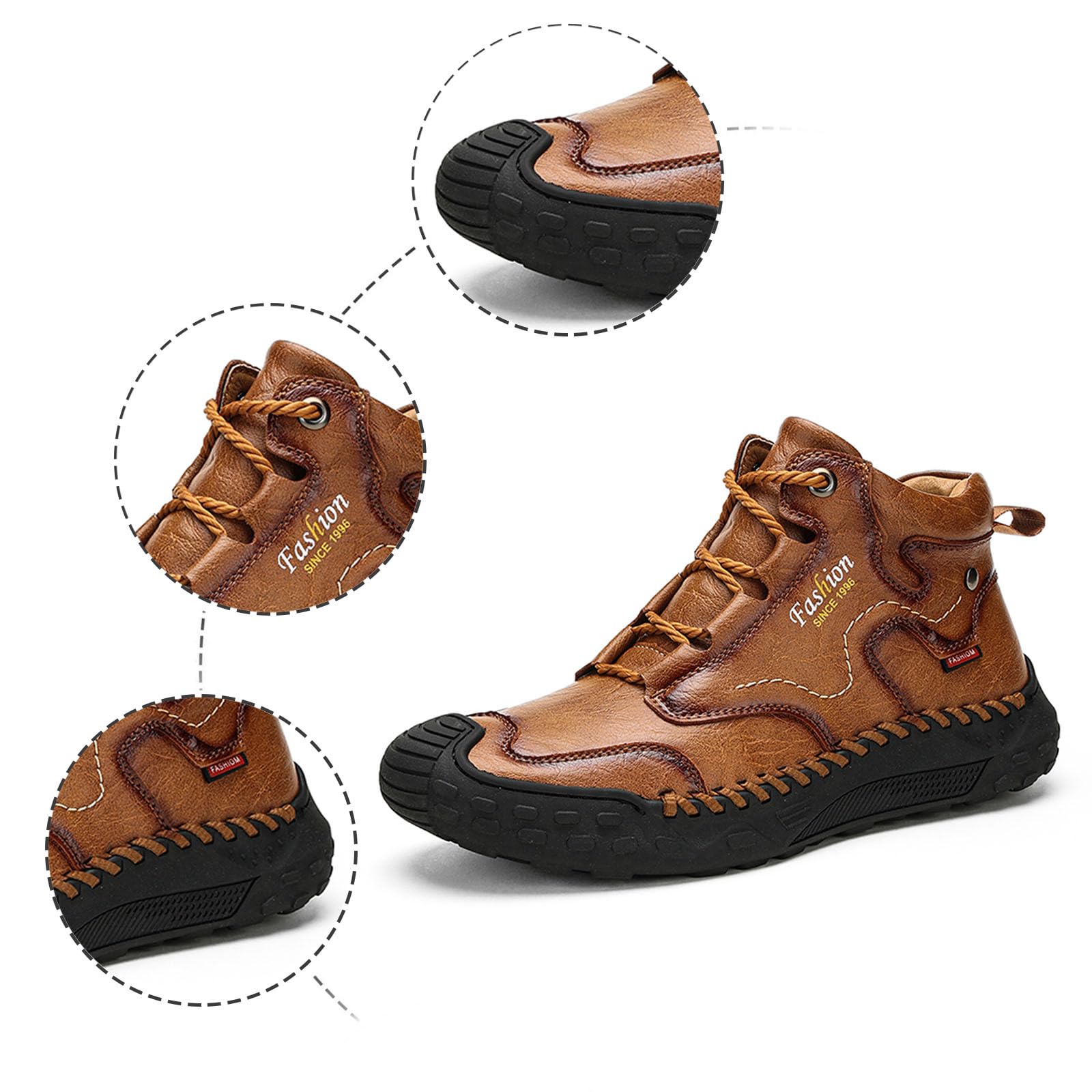 Baskets mi-hautes pour homme - Chaussures de randonnée en daim - Chaussures de sport antidérapantes - Chaussures de trekking respirantes - Bottines unies - Chaussures de course sportives