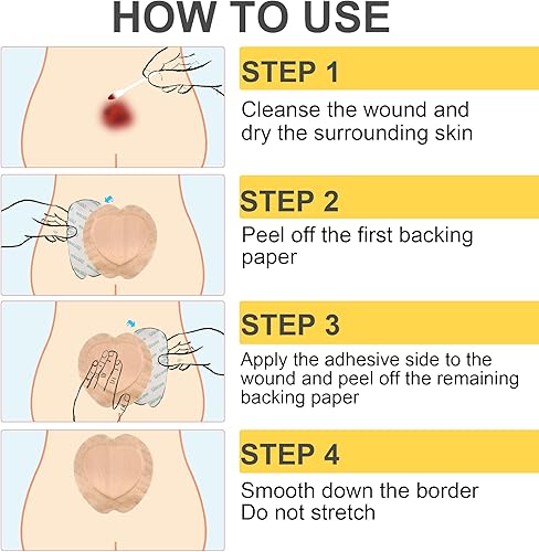 Miniatura 7 de LotFancy Apósito de espuma sacra, 10 unidades, 7 x 7 pulgadas, apósito de espuma de silicona, vendaje para heridas con borde, sacro, úlceras por