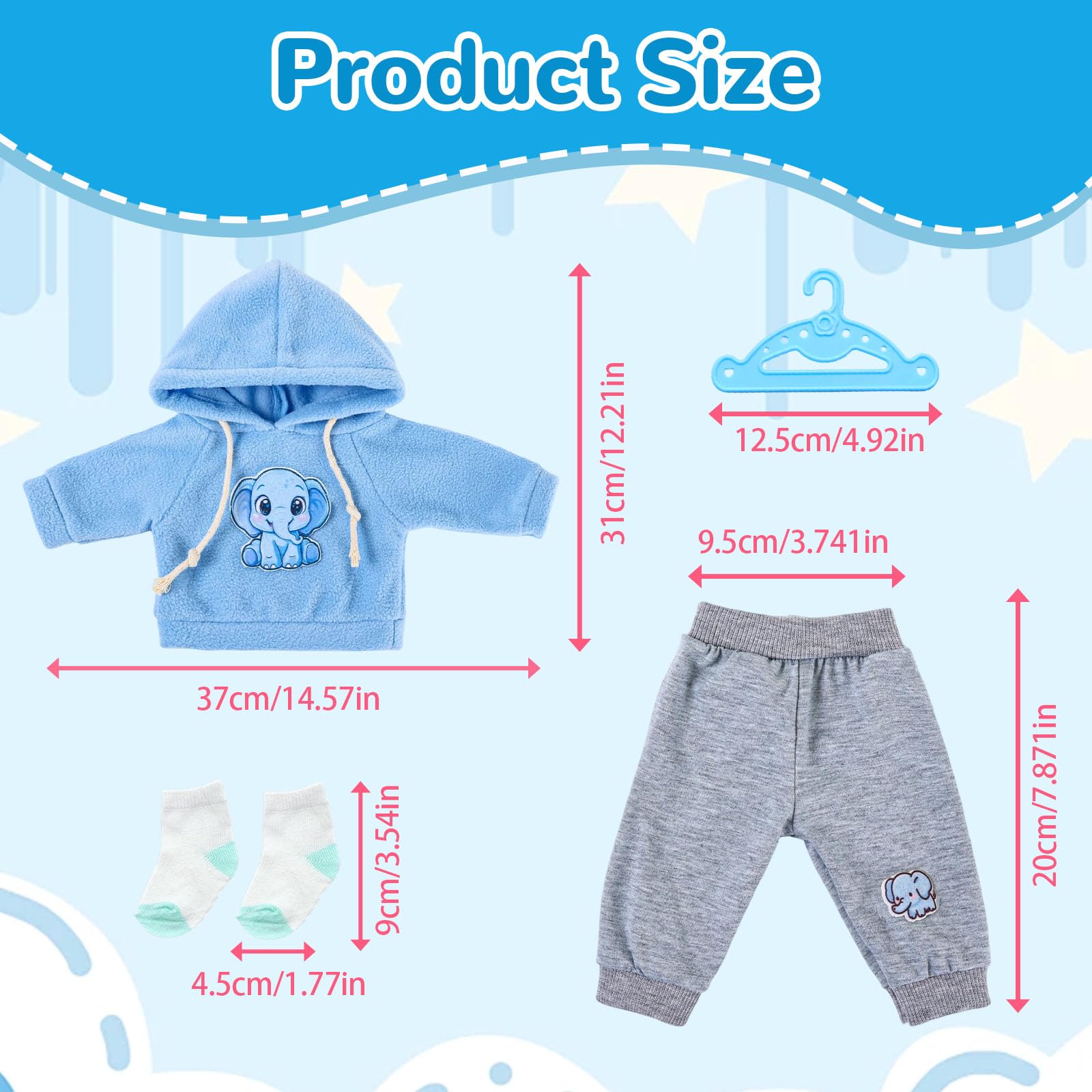4 Pcs Baby Doll Clothes for 35-45 cm Doll - Image 2