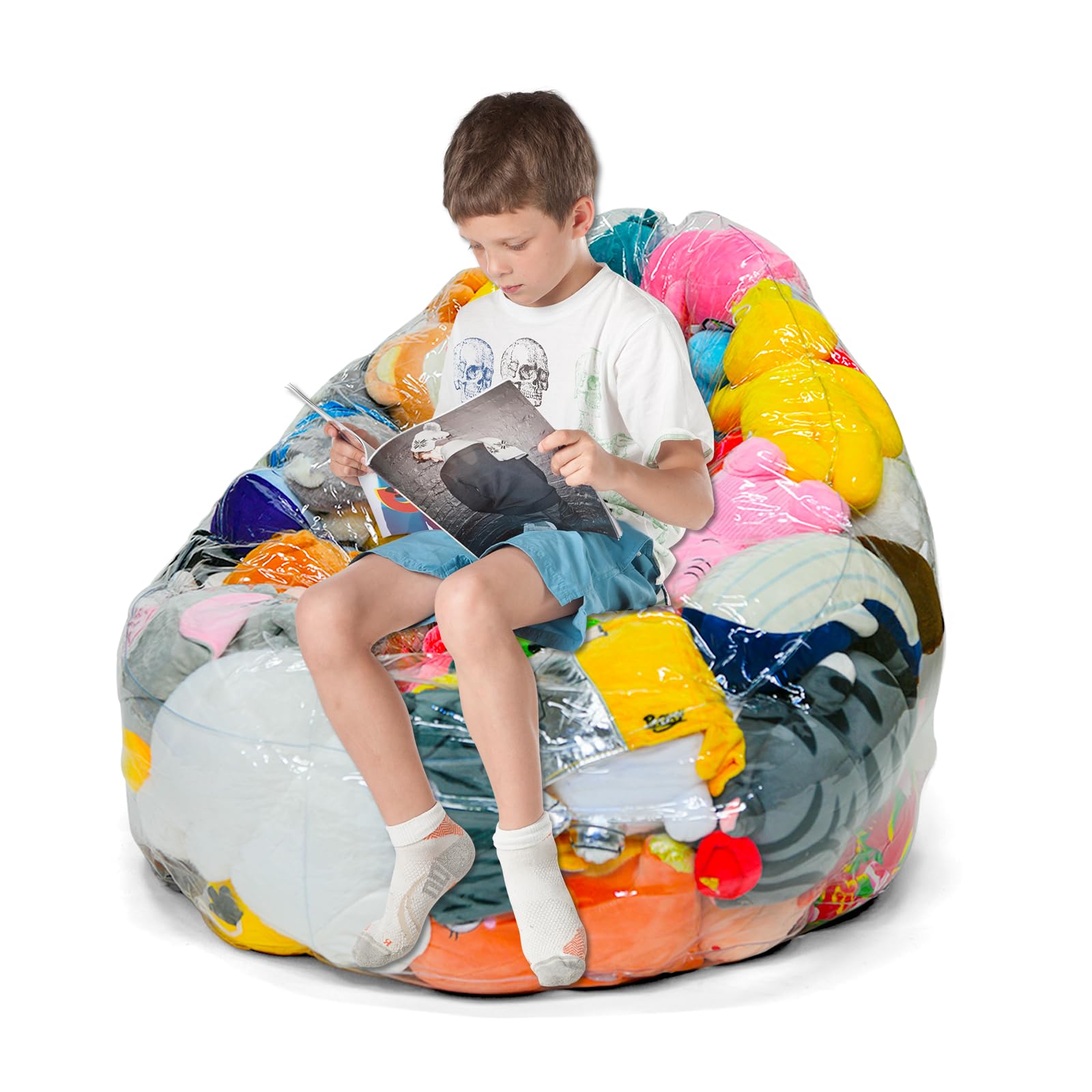 Transparent Stuffed Toy Bean Bag Chair Clear Stuffed Animal Chair