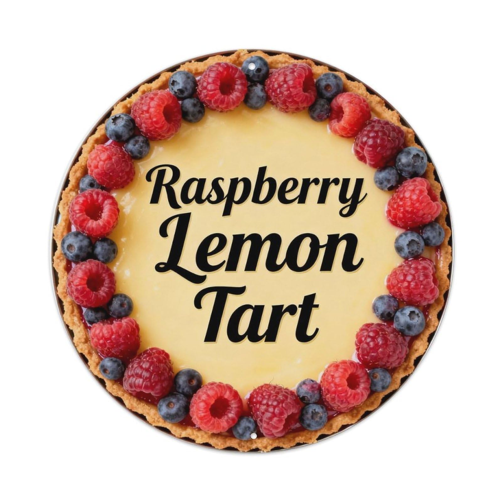 Raspberry Lemon Tart Metal Tin Sign Plaque