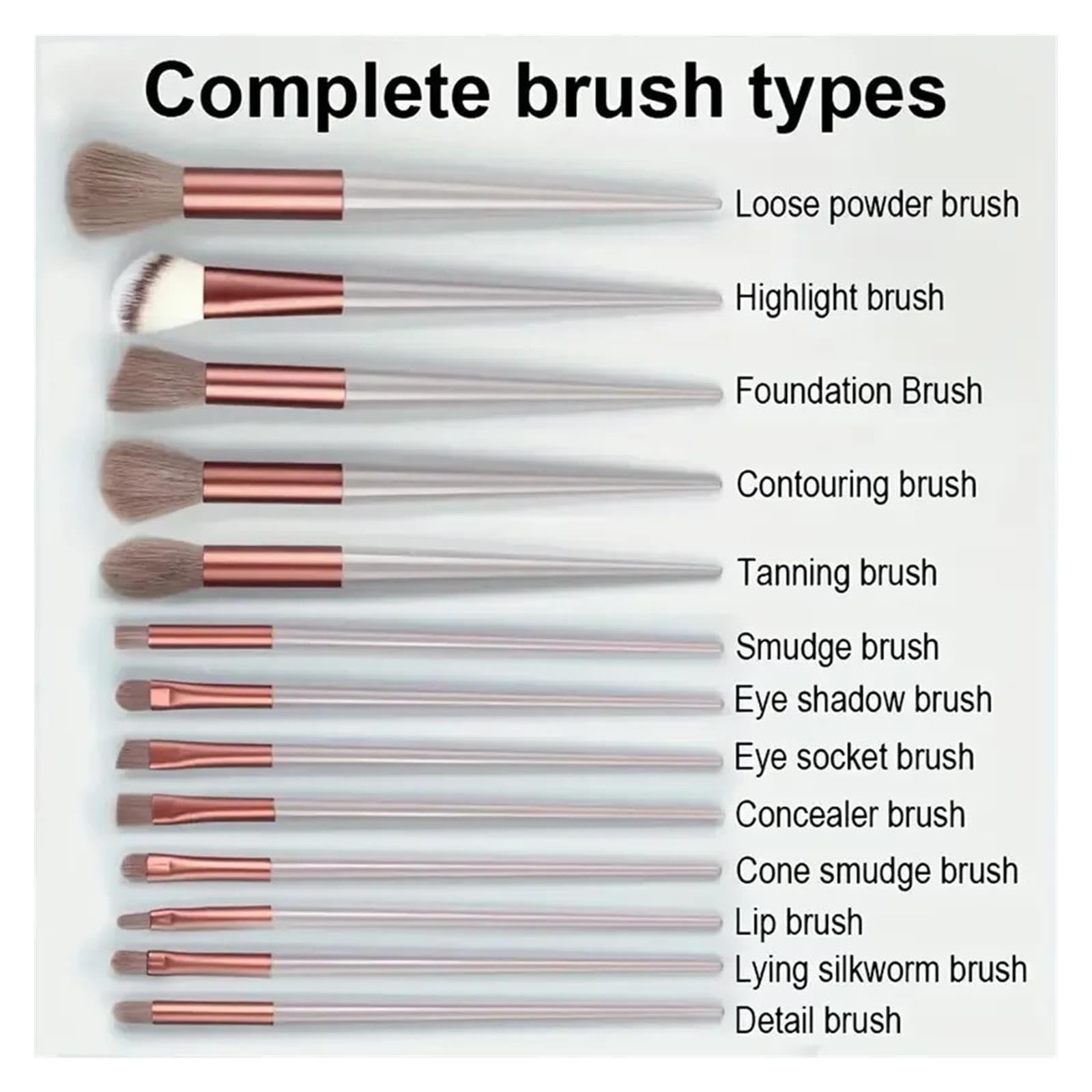 13 brochas de maquillaje
