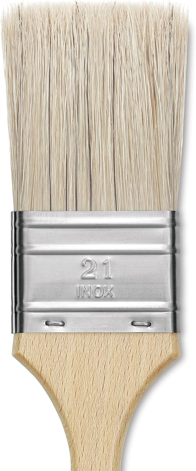 Escoda Series 8247 Artist Oil and Acrylic Paint Brush for Murals, Decorative Work & Faux Finishing, Natural Chungking Hog Bristle, Flat Double Thick Bristle, Size 21
