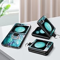 Vista 6 de BENTOBEN Funda para Samsung Galaxy Z Flip 5, ajuste delgado, que brilla en la oscuridad, suave y flexible, con anillo, a prueba de golpes