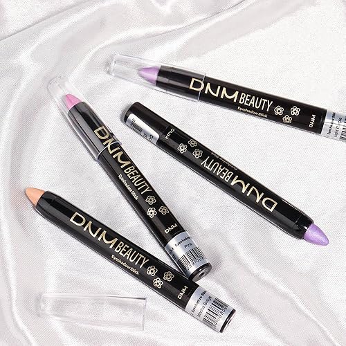 Miniatura 7 de AMY'S DIARY Sombra de ojos, lápiz crema en barra 4 piezas, sombra de ojos impermeable, verde claro, azul oscuro, brillante, metálico, sombra de ojos