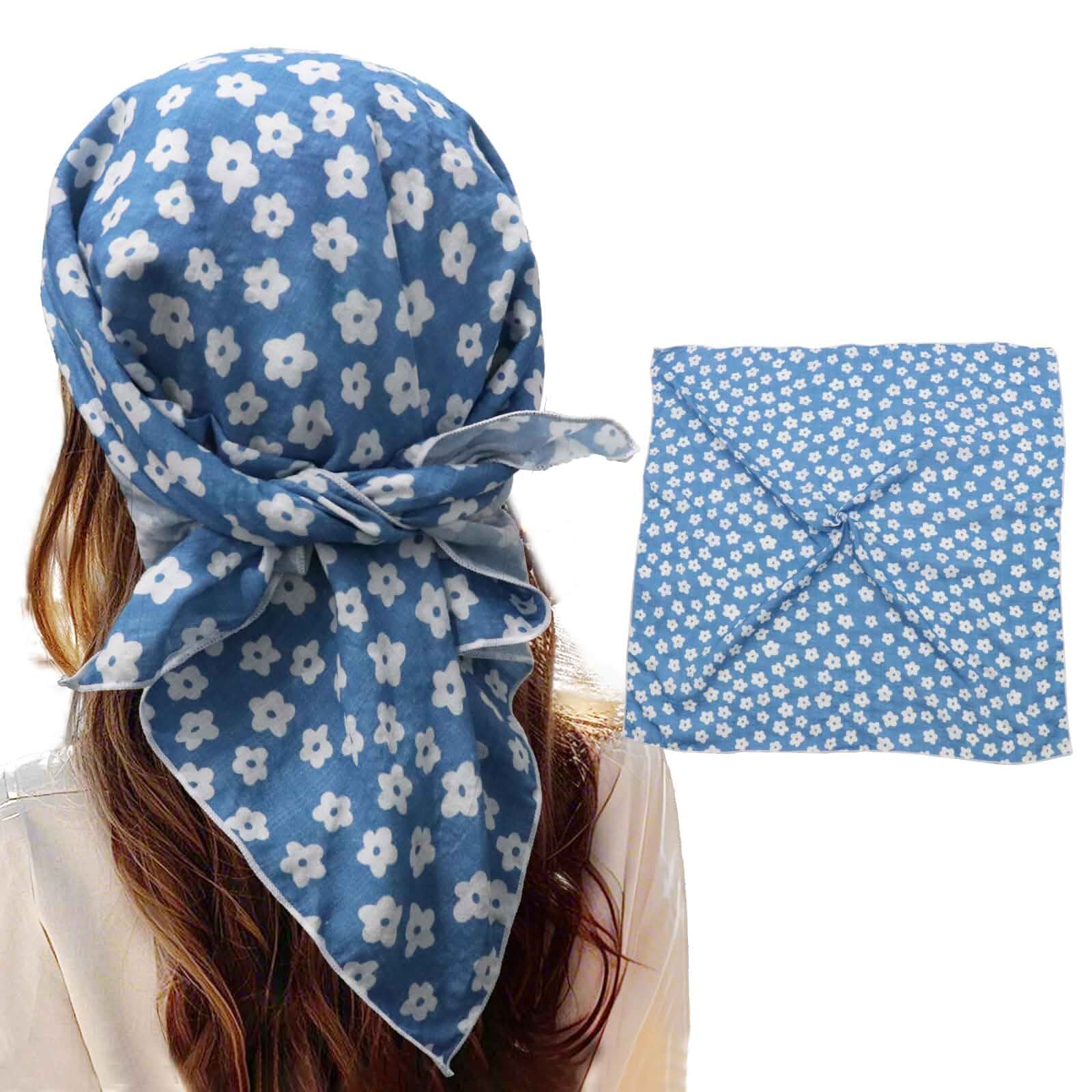 GHTIYLP Bandanas for Women Men 21"x21" Floral Headband Scarf Versatile Hair Bandana Square Head Scarf