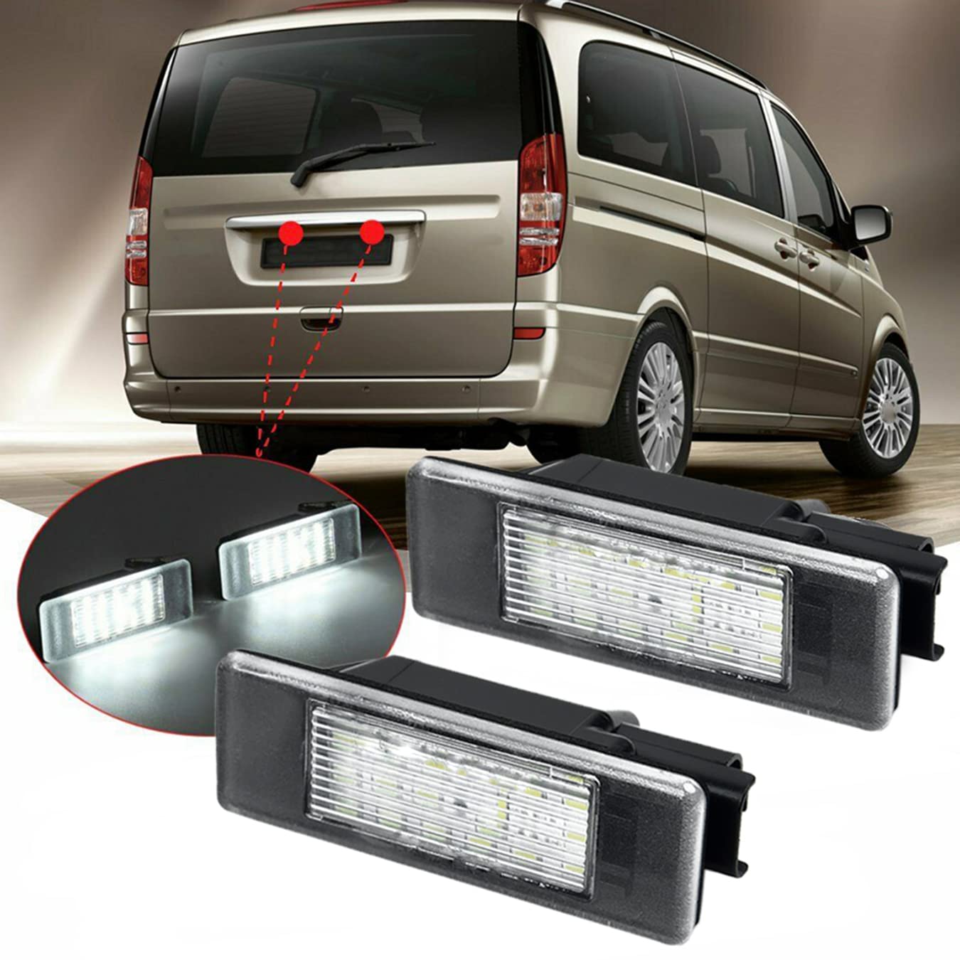 NP 2 uds luces LED para matrícula para m-erc-edes para b-enz s-printer W906 2006-on/Vito W639 accesorios para coche