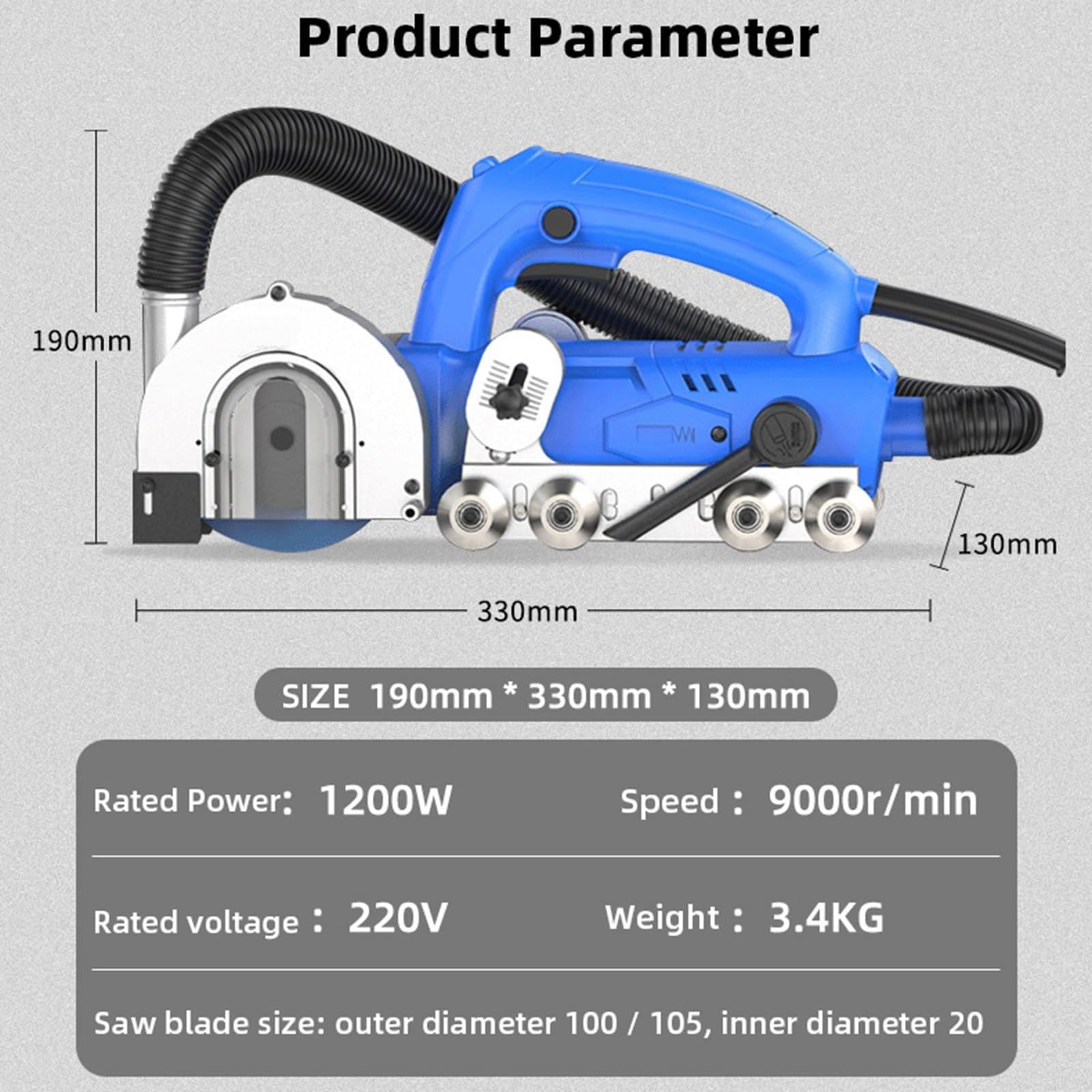 Máquina eléctrica de limpieza de lechada, limpiador de juntas de azulejos autoaspirante de 1200 W, juego de herramientas portátil de 9000 rpm, herramienta de ranurado multifuncional para una limpieza