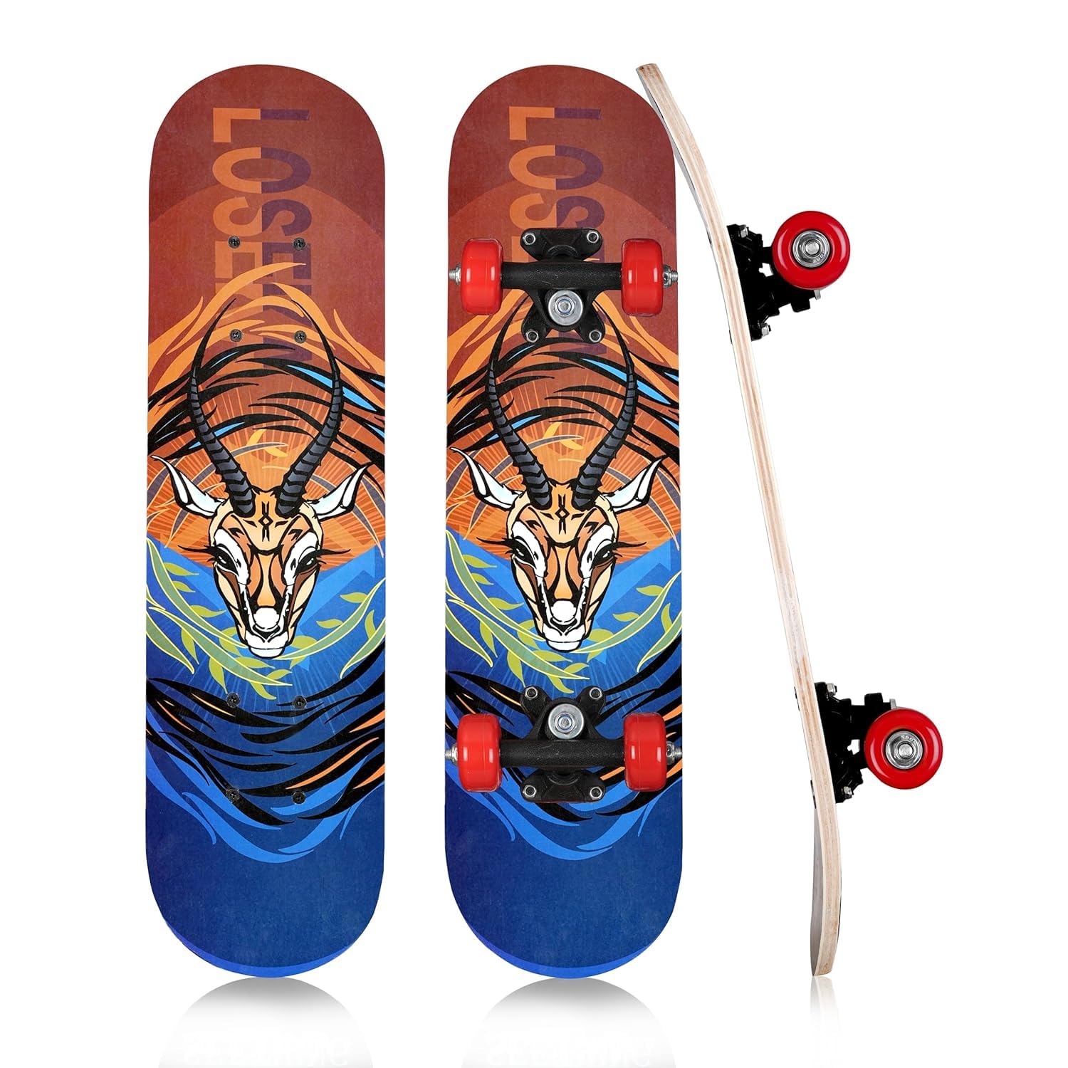 STAR WORK Wood Stylish Sticker,Graphics,4 Weels,Large Complete Skaetbord, Professional,Skatebord for Beginner Kids,Girls,Boys,Teens,Adults,Suitable All Age Groups (Deer)-image-30